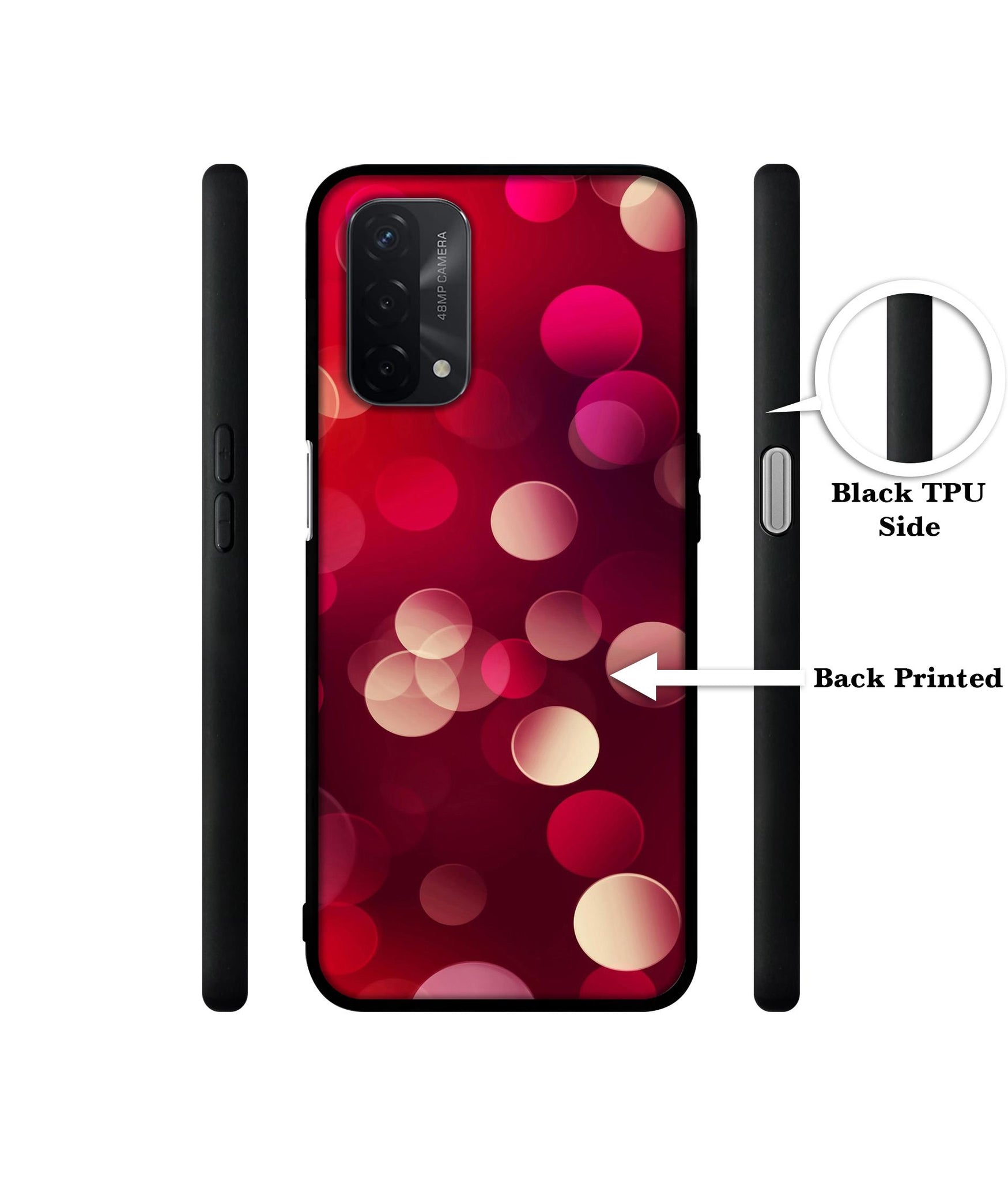 3D Circles Design Designer 2D Printed Back Case Cover for Oppo A74 5G