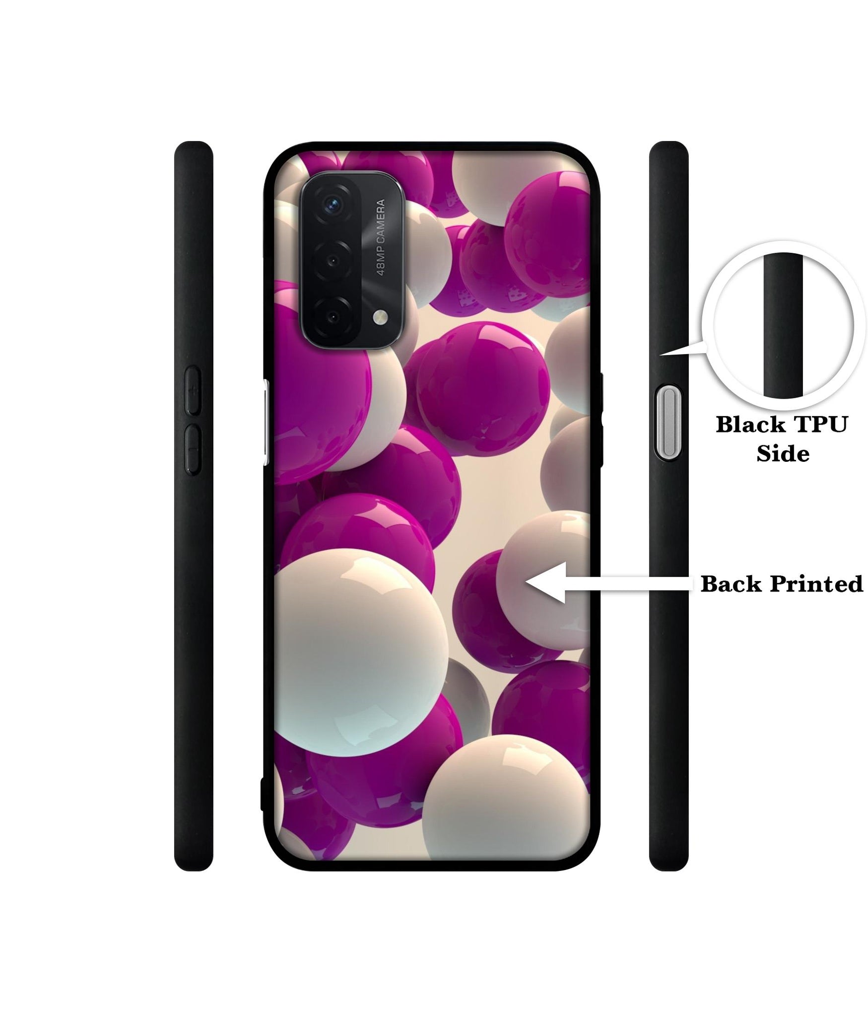 3D Balloons Design Designer 2D Printed Back Case Cover for Oppo A74 5G