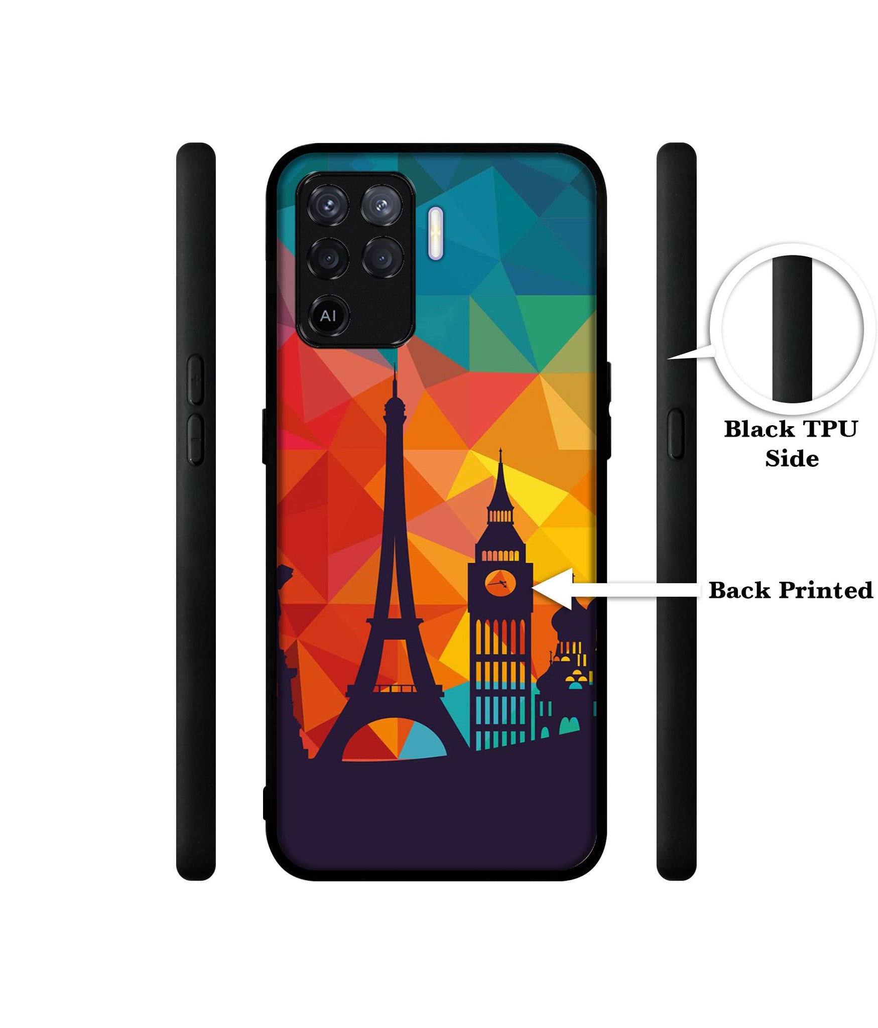 Colored Paris Design Designer 2D Printed Back Case Cover for Oppo F19 Pro 4G