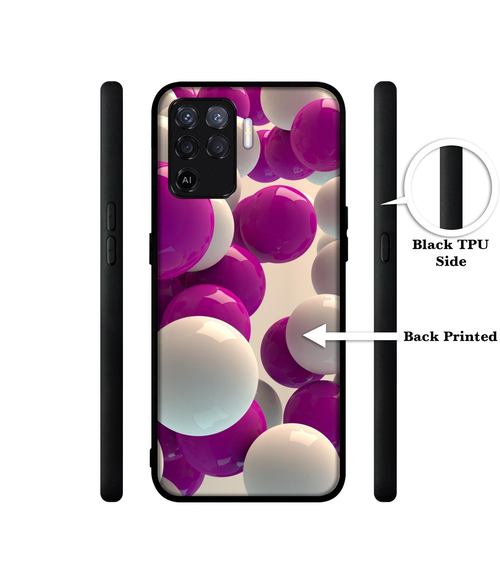 3D Balloons Design Designer 2D Printed Back Case Cover for Oppo F19 Pro 4G