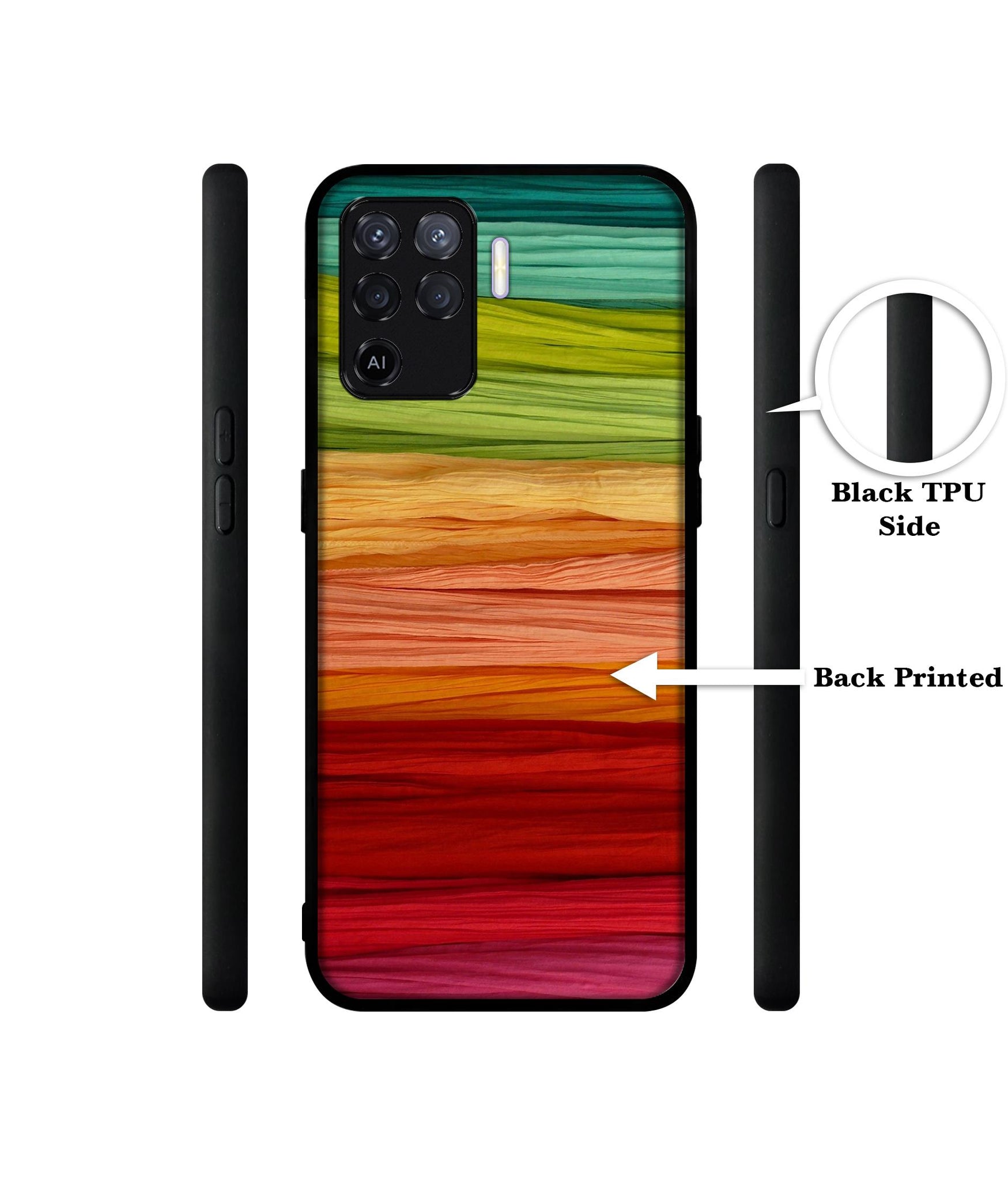 Colorful Thread Design Designer 2D Printed Back Case Cover for Oppo F19 Pro 4G