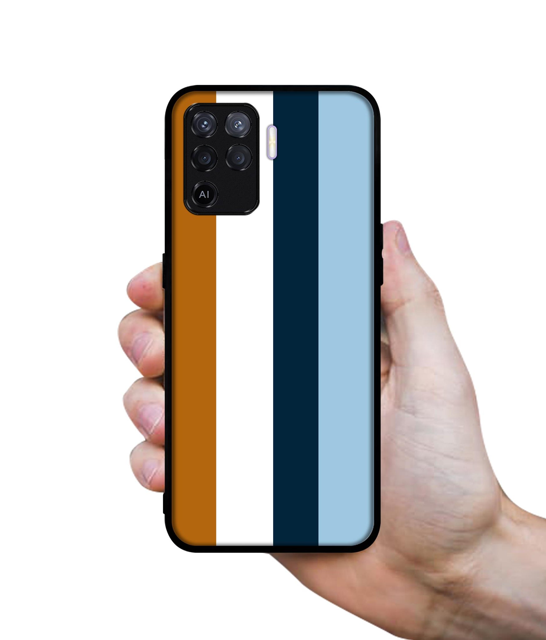 Color Stripes Design Designer 2D Printed Back Case Cover for Oppo F19 Pro 4G