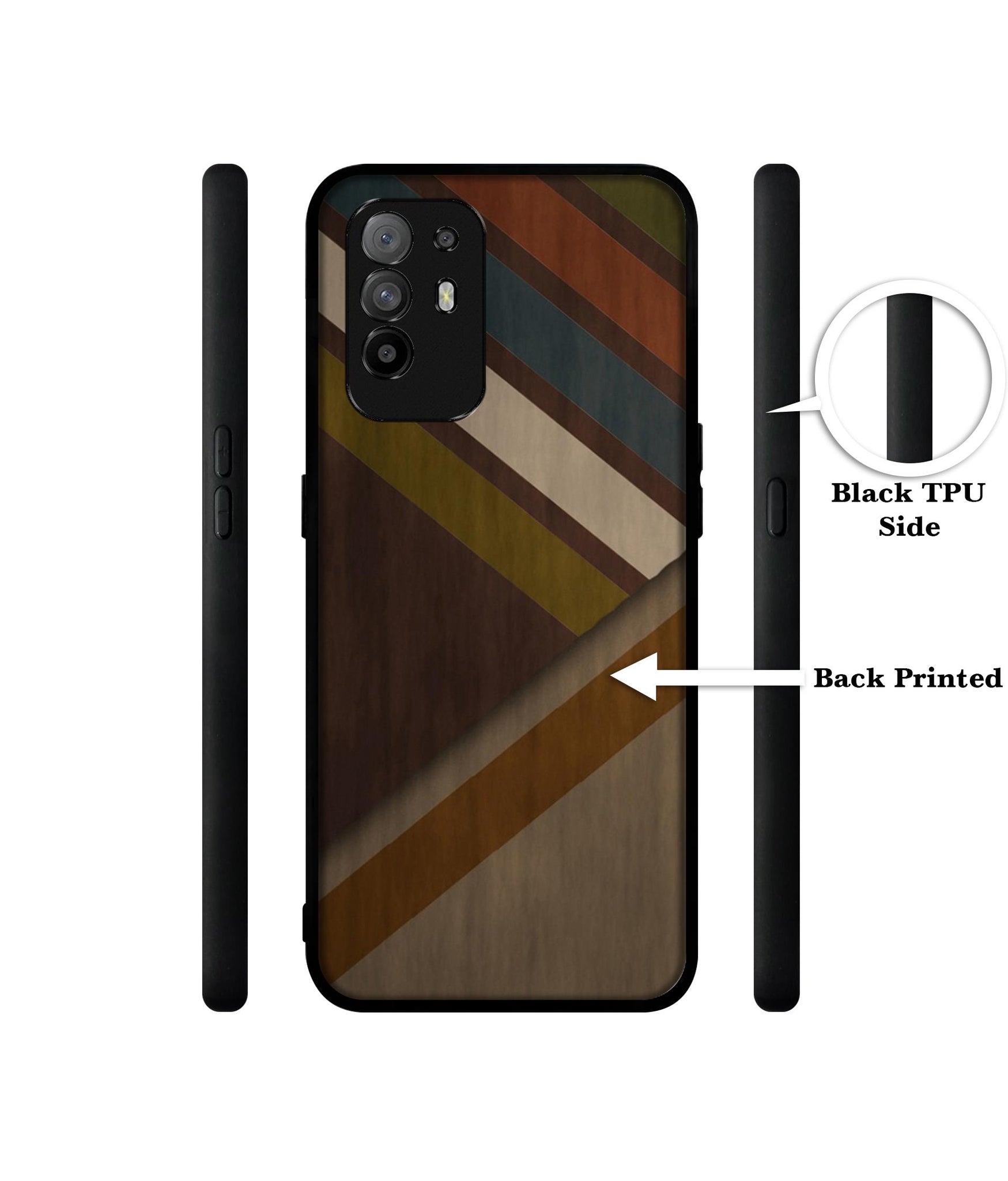 Colorful Wooden Pattern Design Designer 2D Printed Back Case Cover for Oppo F19 Pro Plus 5G