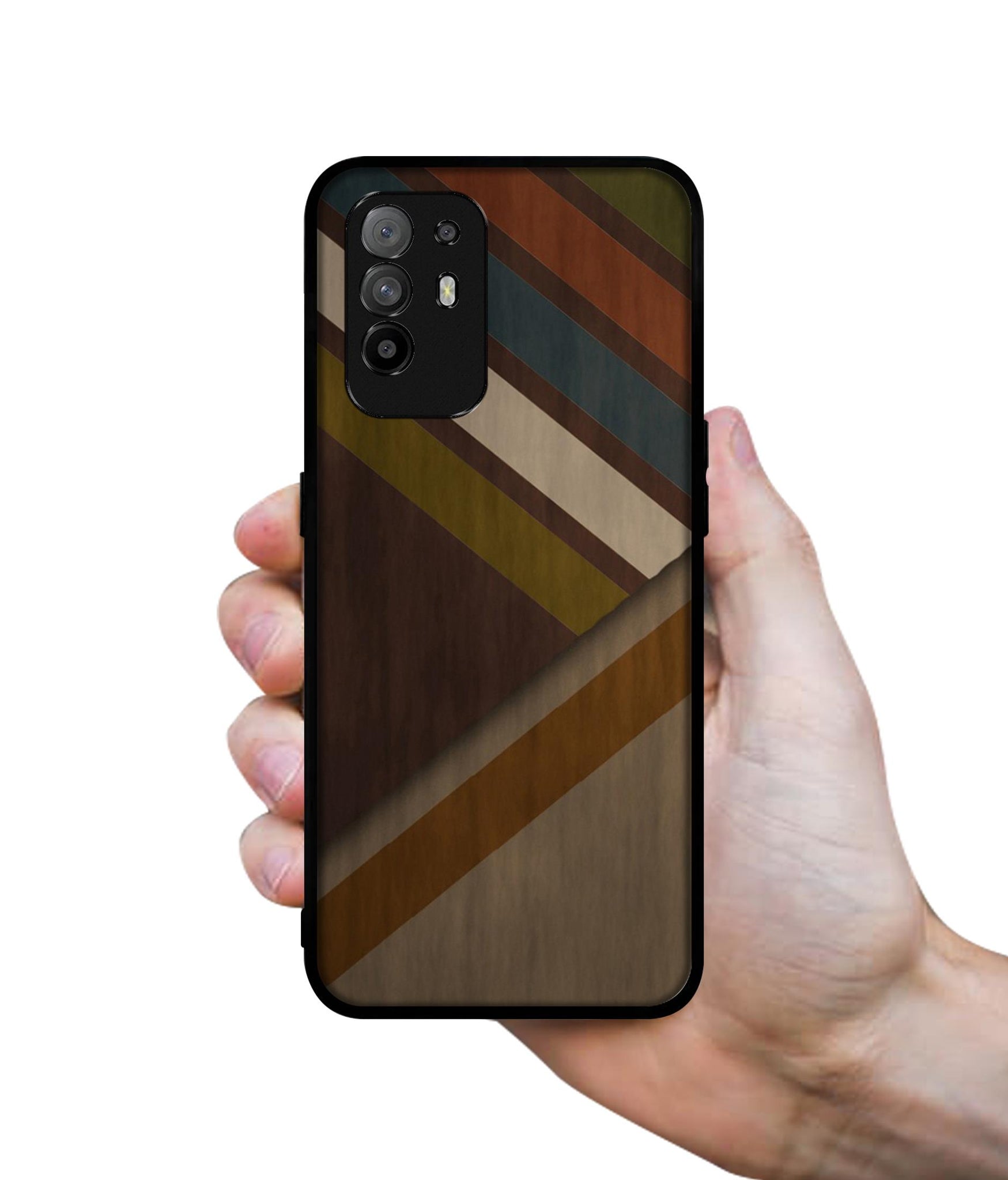 Colorful Wooden Pattern Design Designer 2D Printed Back Case Cover for Oppo F19 Pro Plus 5G