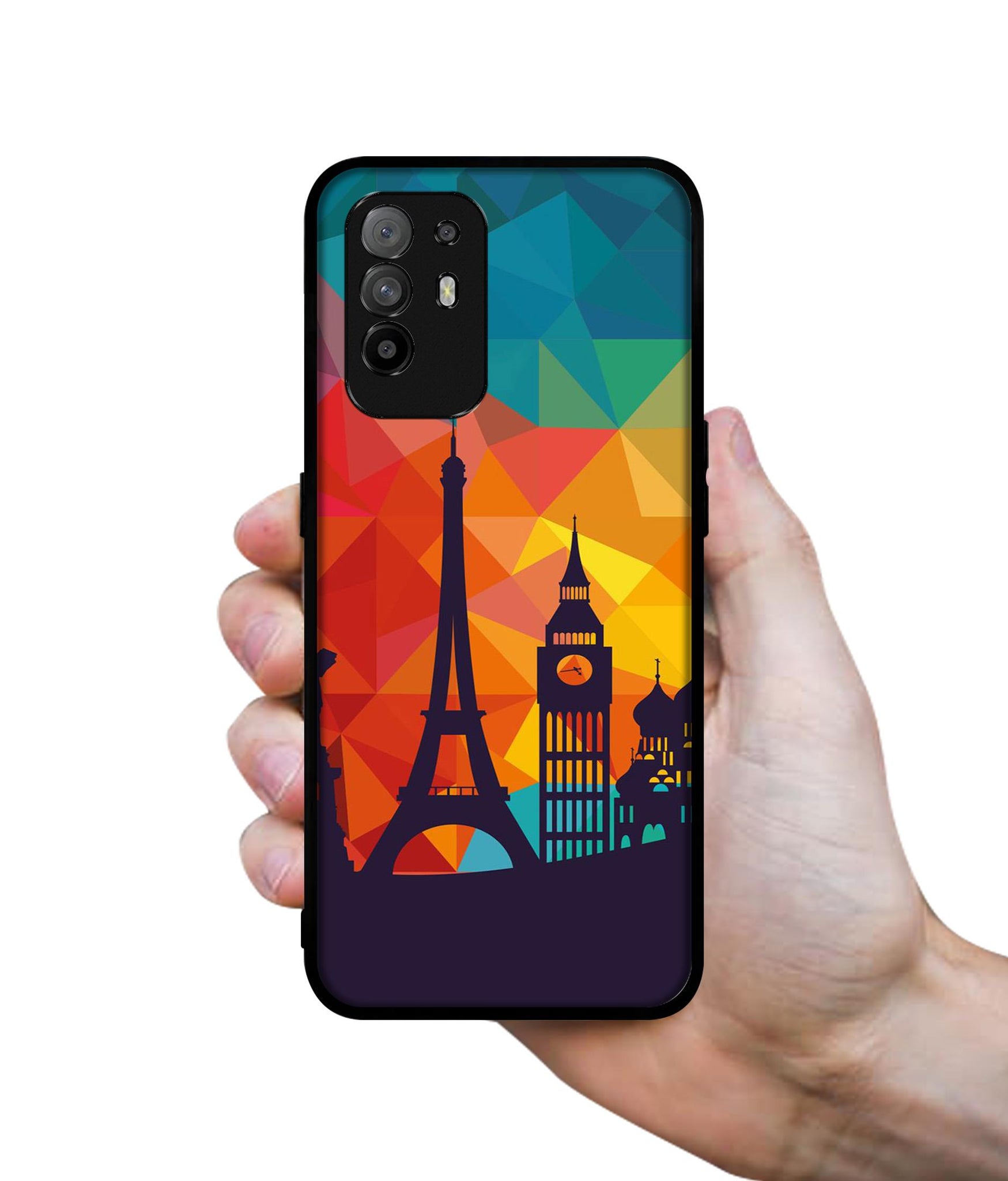 Colored Paris Design Designer 2D Printed Back Case Cover for Oppo F19 Pro Plus 5G