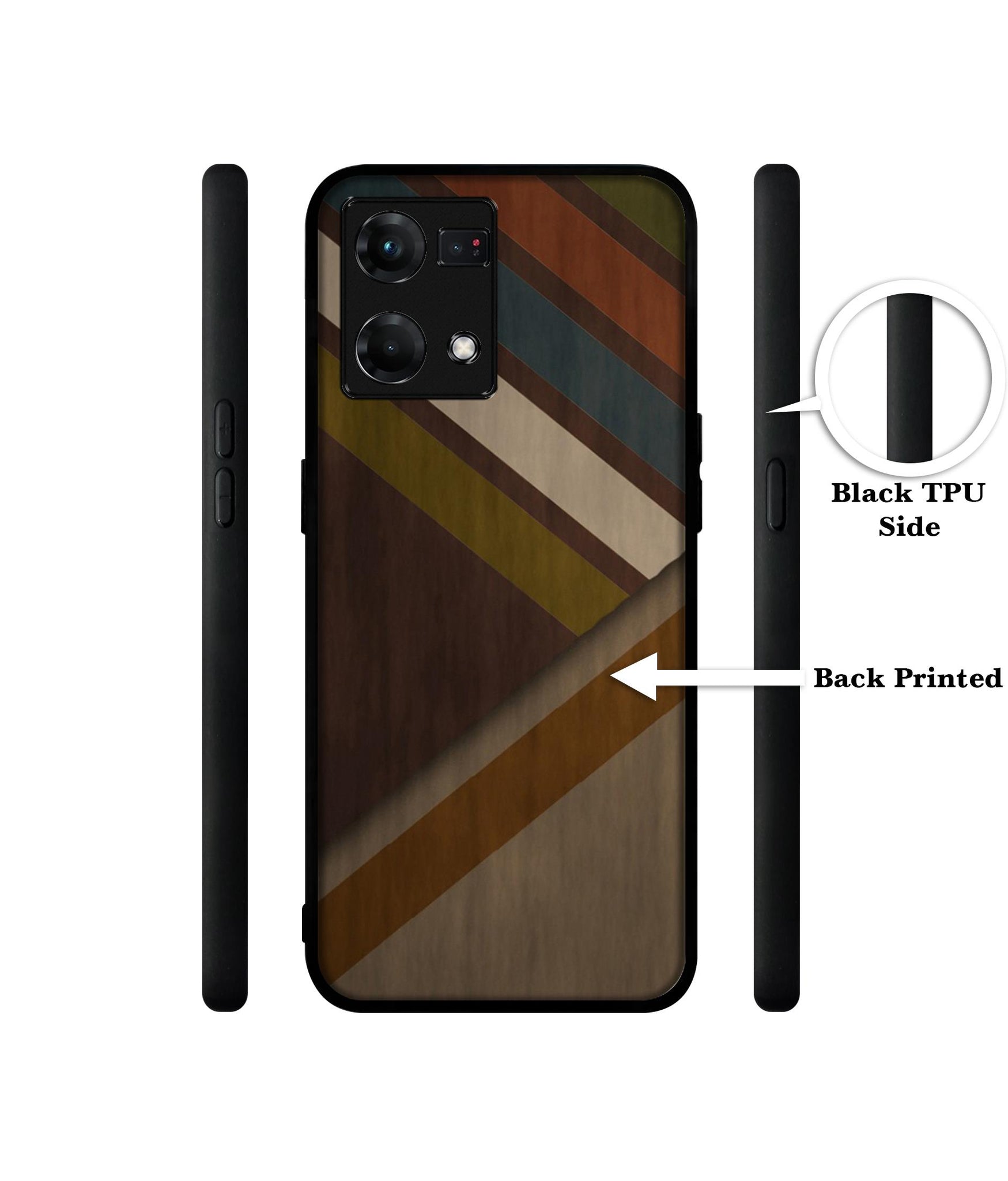 Colorful Wooden Pattern Design Designer 2D Printed Back Case Cover for Oppo F21 Pro 4G / Reno 7 4G