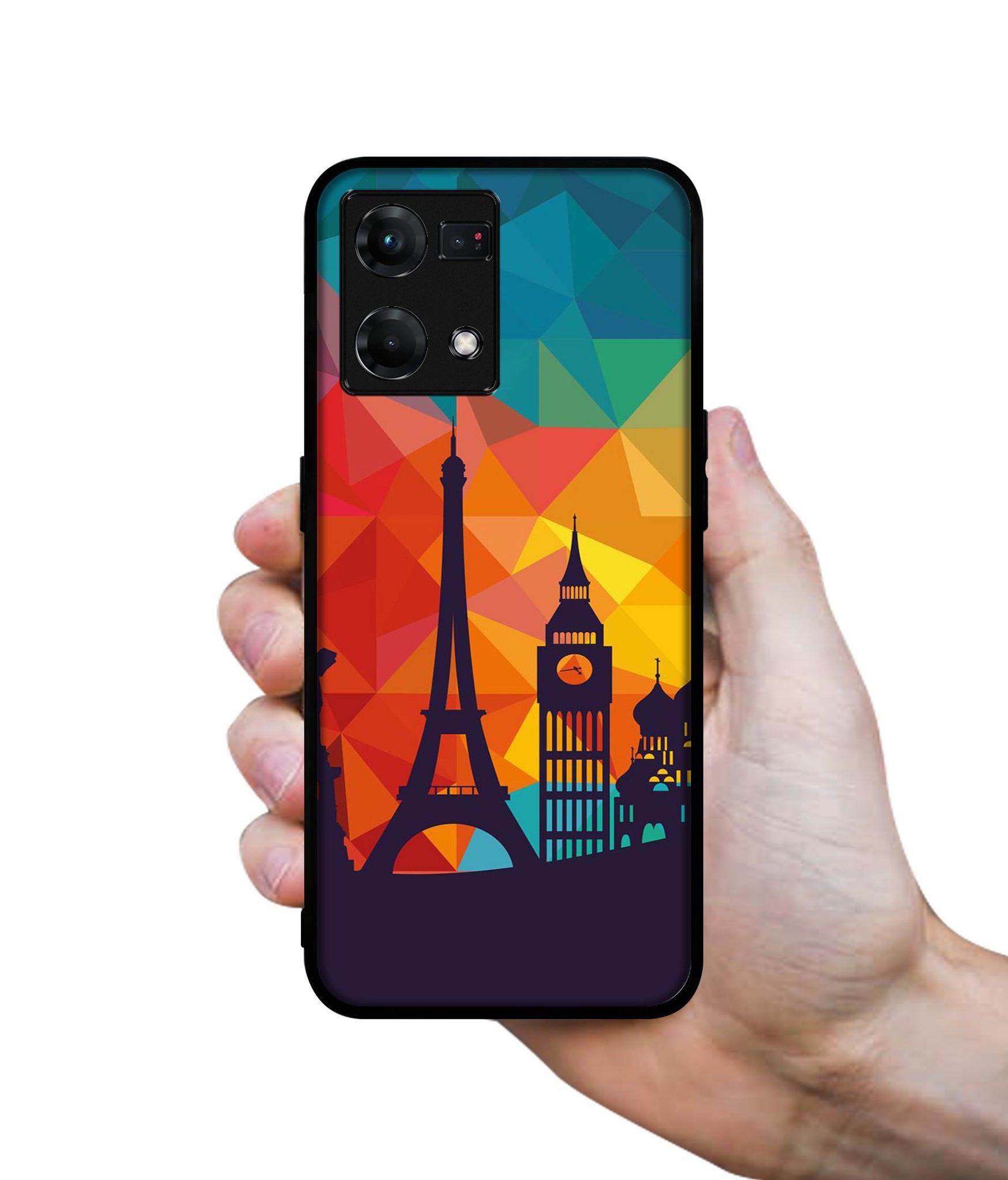 Colored Paris Design Designer 2D Printed Back Case Cover for Oppo F21 Pro 4G / Reno 7 4G