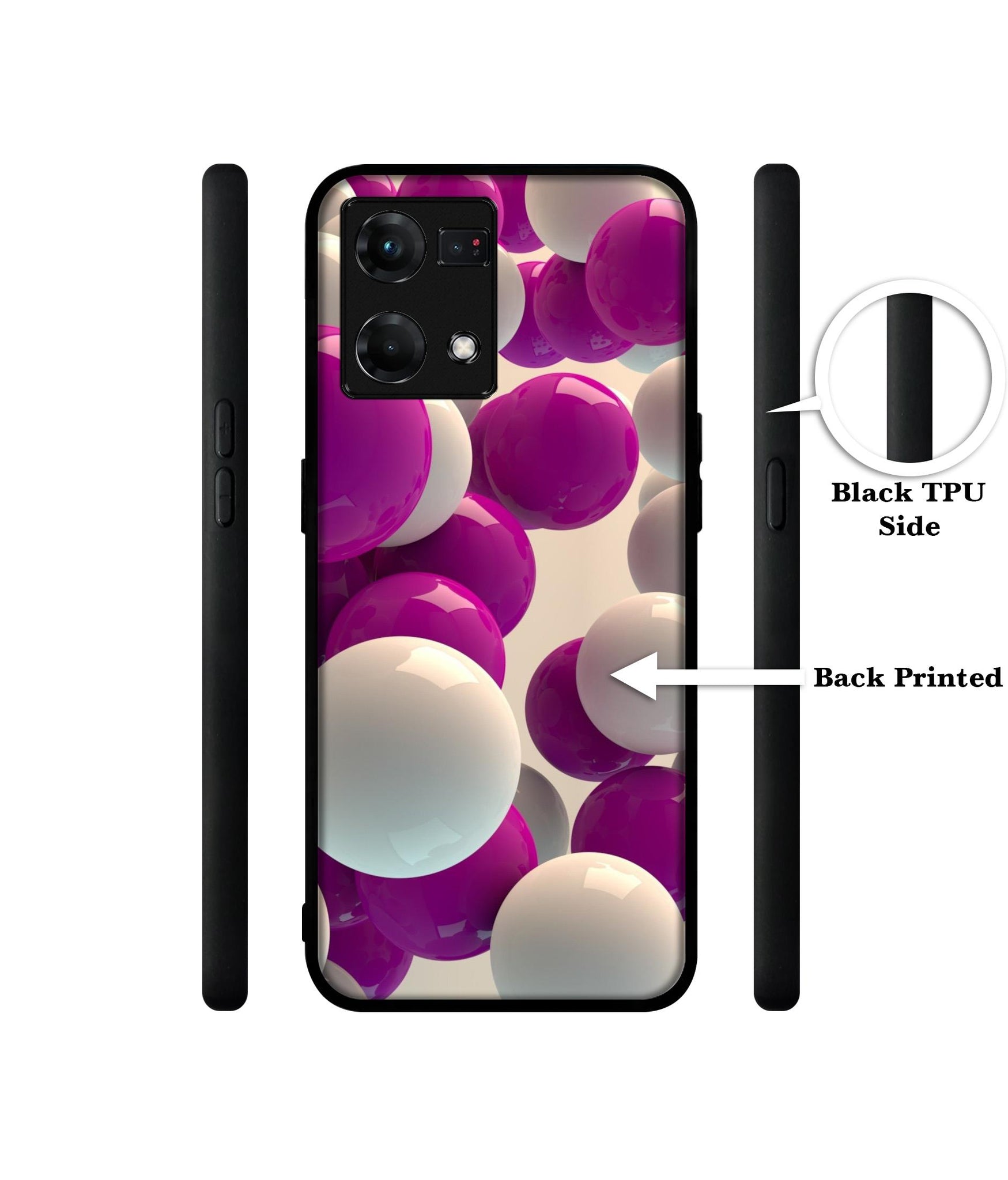3D Balloons Design Designer 2D Printed Back Case Cover for Oppo F21 Pro 4G / Reno 7 4G