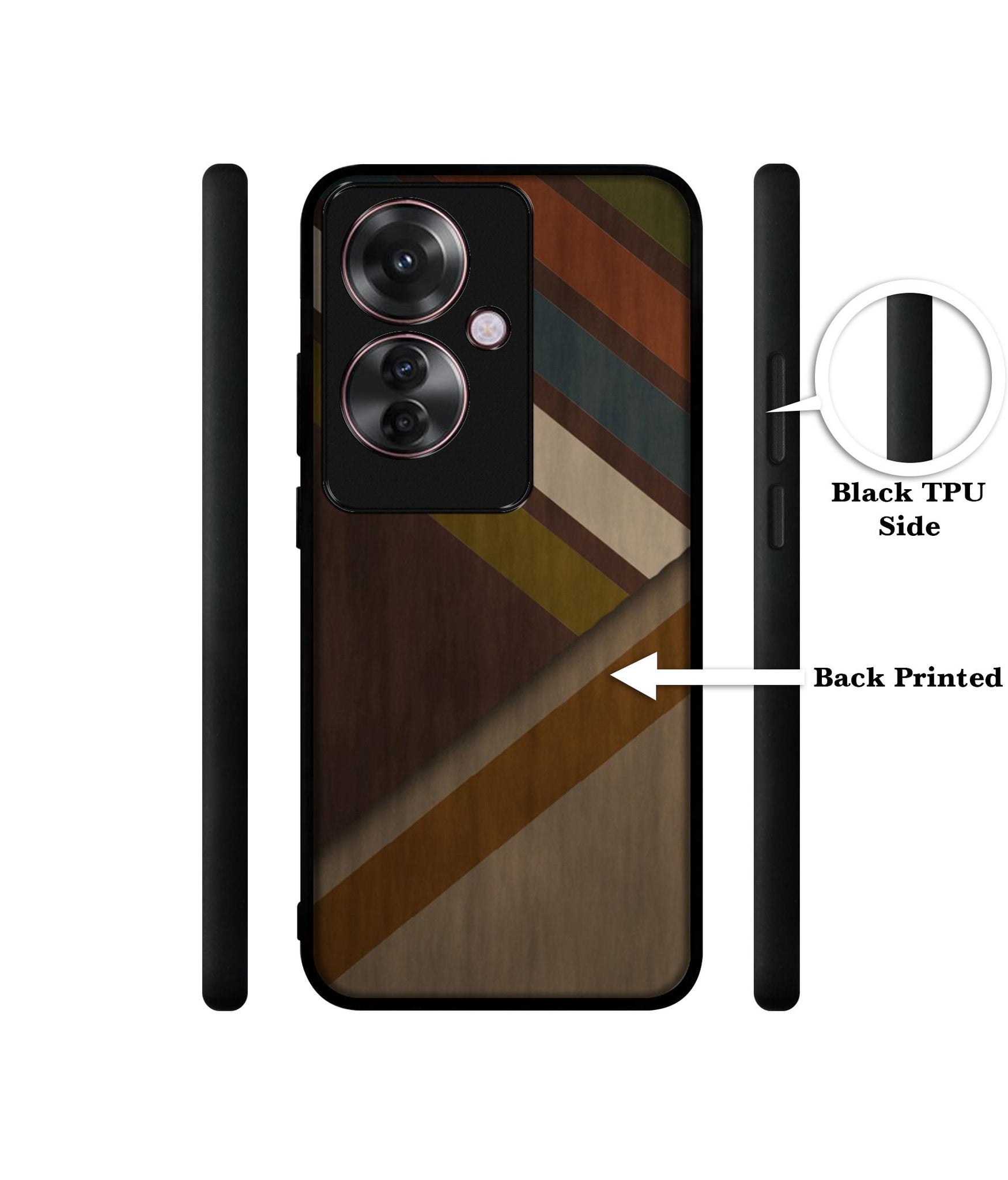 Colorful Wooden Pattern Design Designer 2D Printed Back Case Cover for Oppo F25 Pro 5G / Reno 11F 5G
