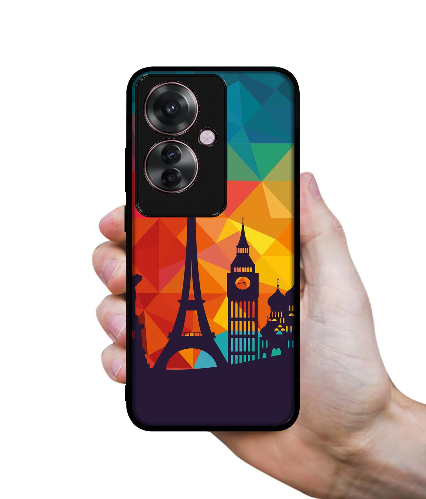 Colored Paris Design Designer 2D Printed Back Case Cover for Oppo F25 Pro 5G / Reno 11F 5G