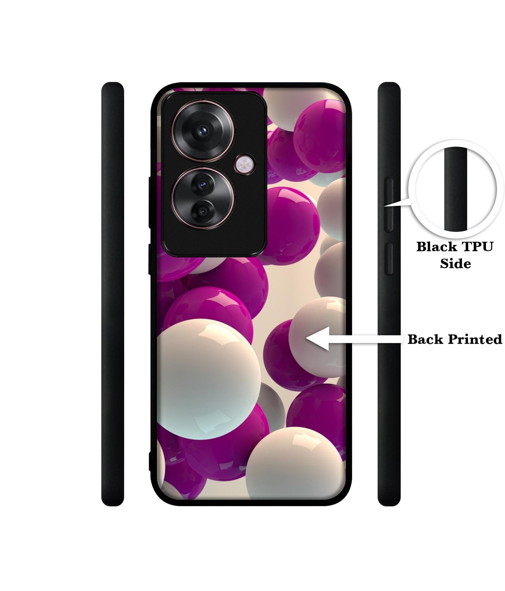 3D Balloons Design Designer 2D Printed Back Case Cover for Oppo F25 Pro 5G / Reno 11F 5G