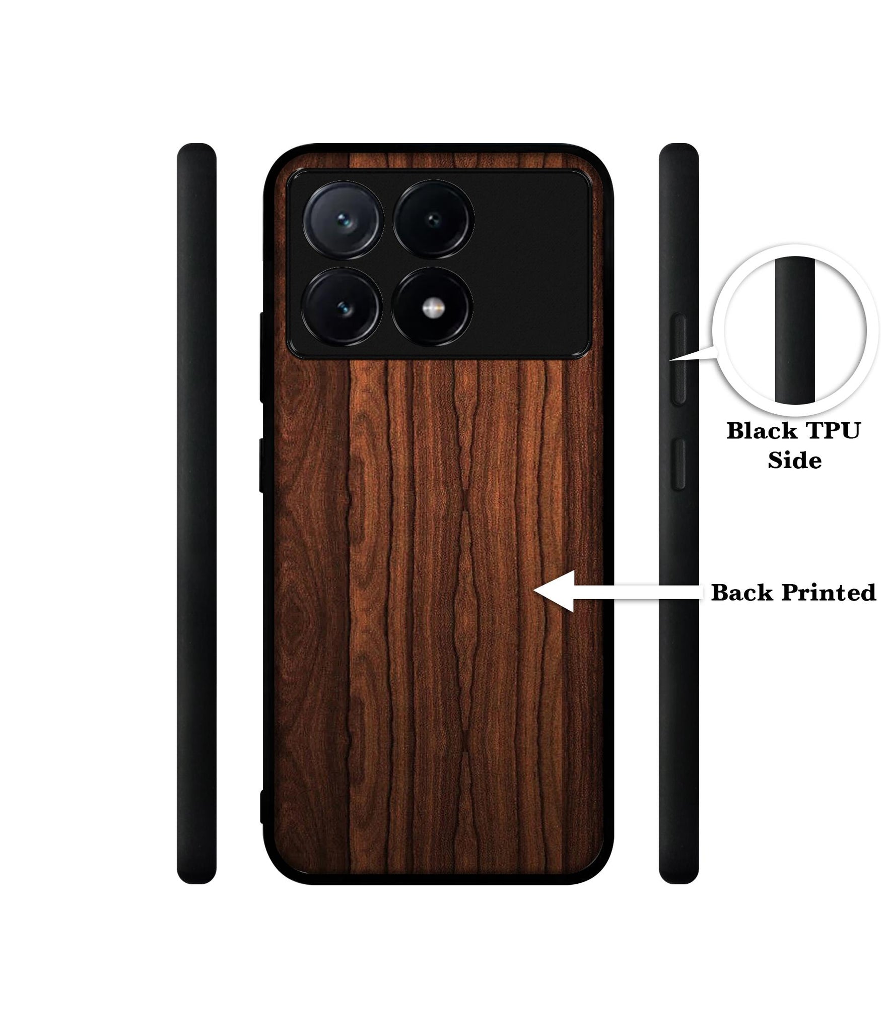 Brown Wooden Texture Design Designer 2D Printed Back Case Cover for Poco X6 Pro 5G / Mi Redmi K70E 5G