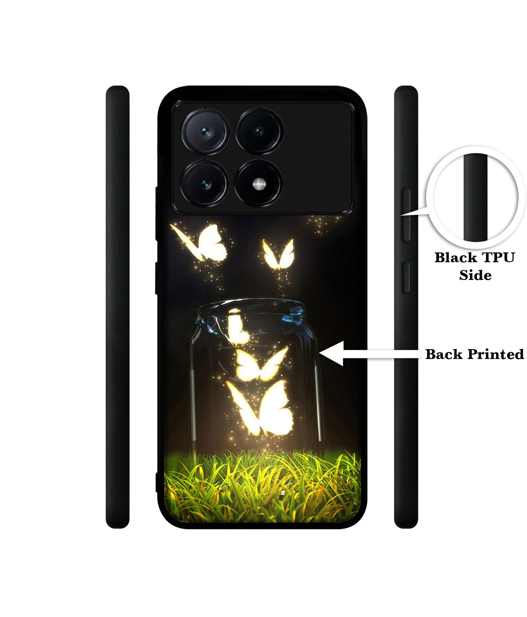 Butterfly Design Designer 2D Printed Back Case Cover for Poco X6 Pro 5G / Mi Redmi K70E 5G
