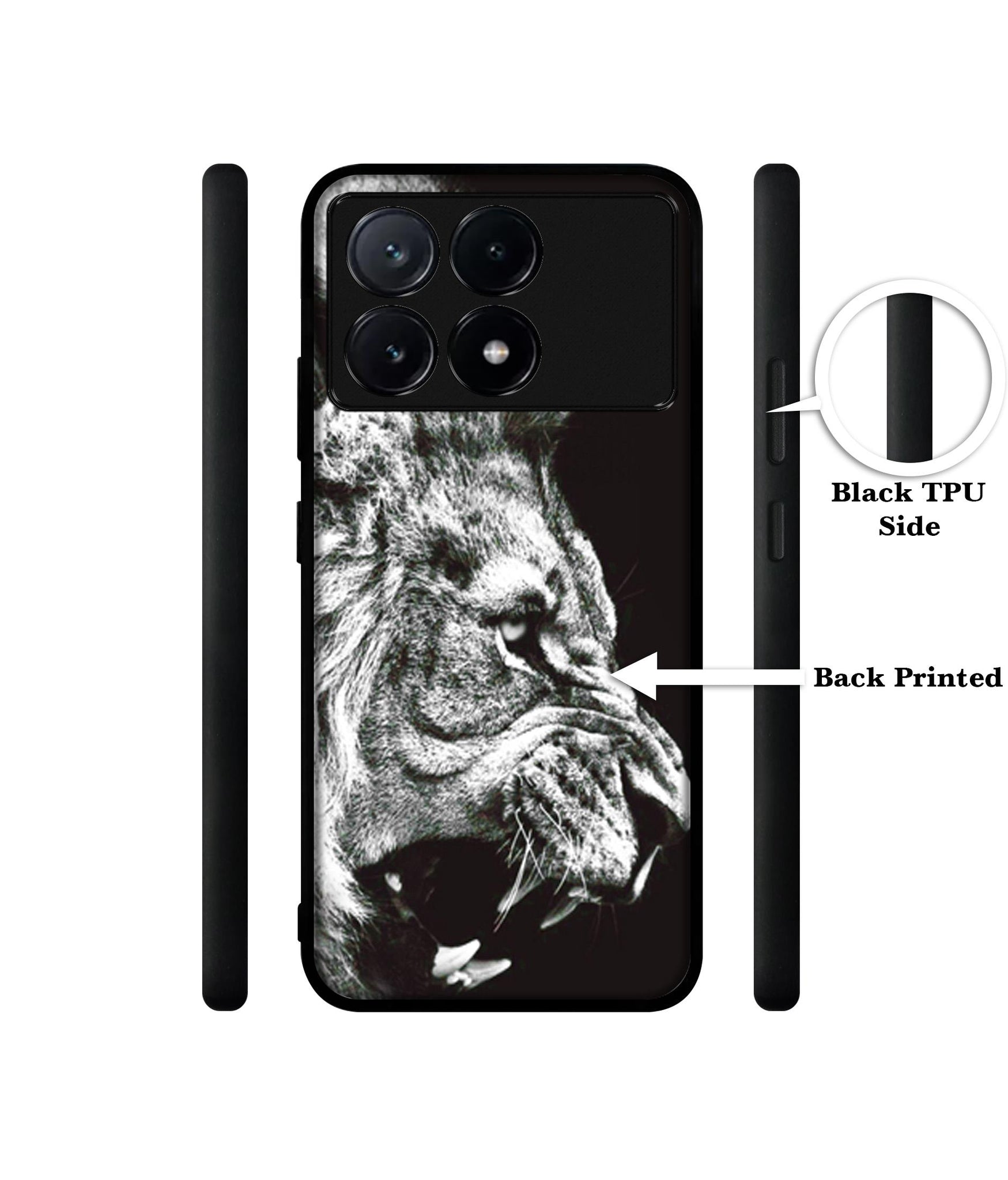 Angry Lion Design Designer 2D Printed Back Case Cover for Poco X6 Pro 5G / Mi Redmi K70E 5G