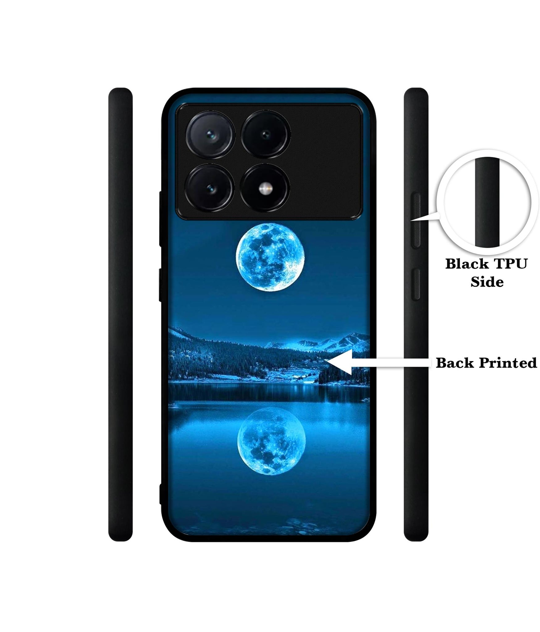 Awesome Moon Design Designer 2D Printed Back Case Cover for Poco X6 Pro 5G / Mi Redmi K70E 5G