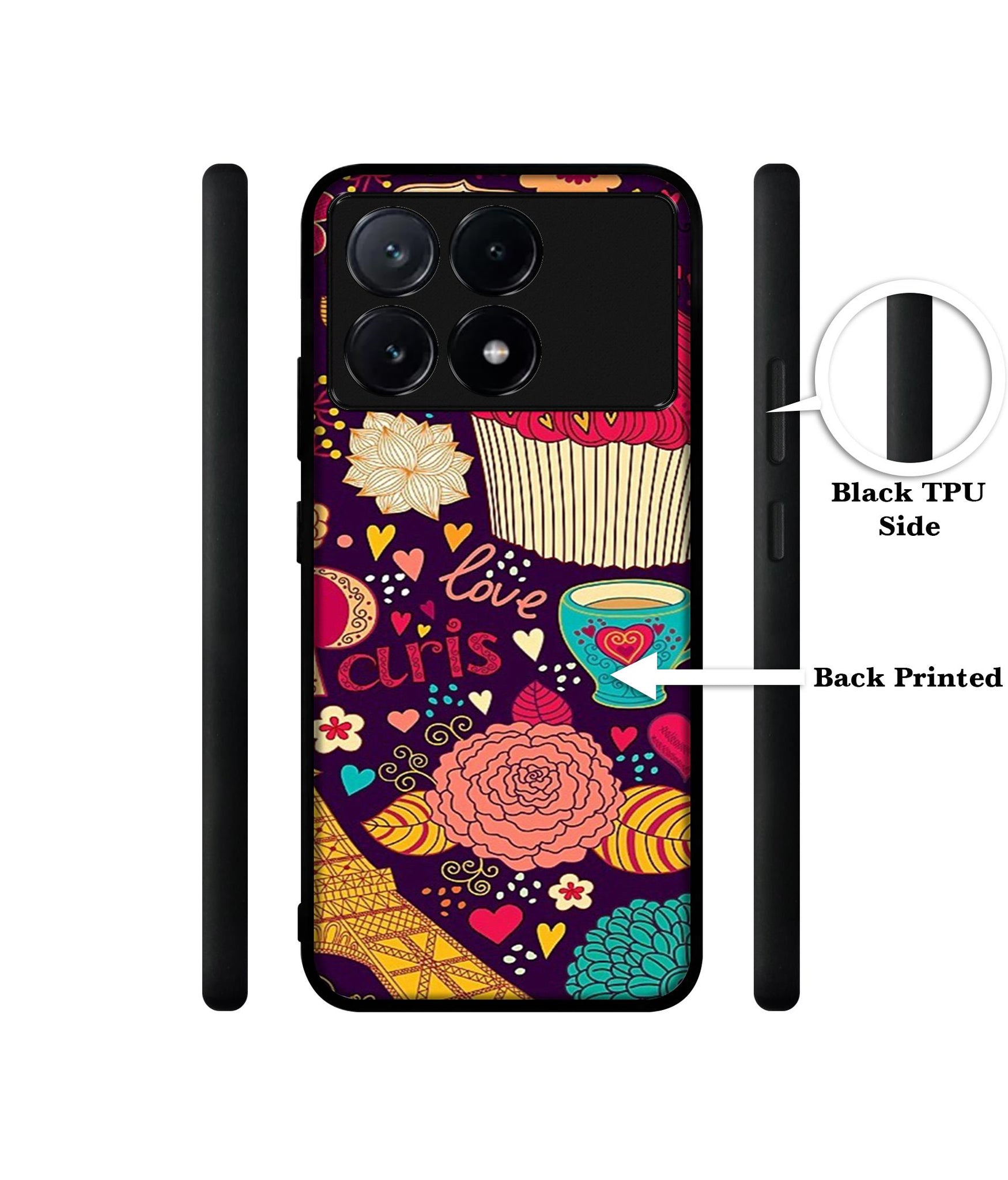 Paris Flower Love Design Designer 2D Printed Back Case Cover for Poco X6 Pro 5G / Mi Redmi K70E 5G