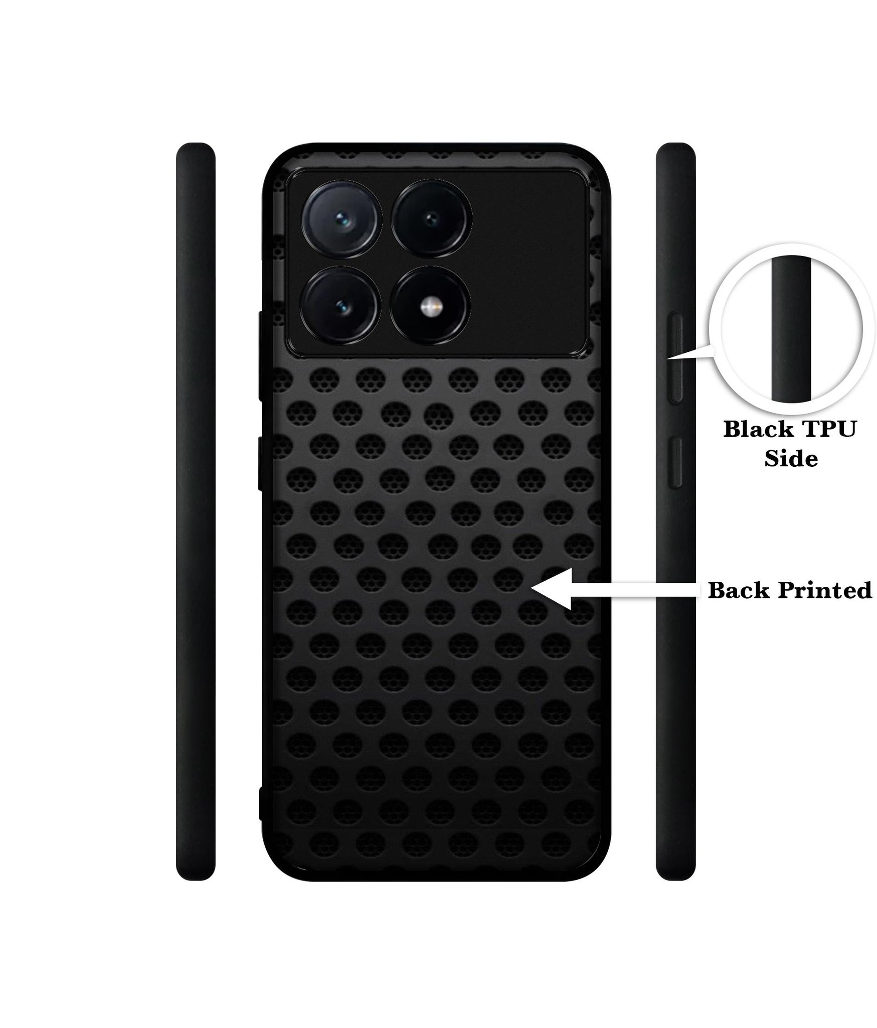 Black Circle Design Designer 2D Printed Back Case Cover for Poco X6 Pro 5G / Mi Redmi K70E 5G