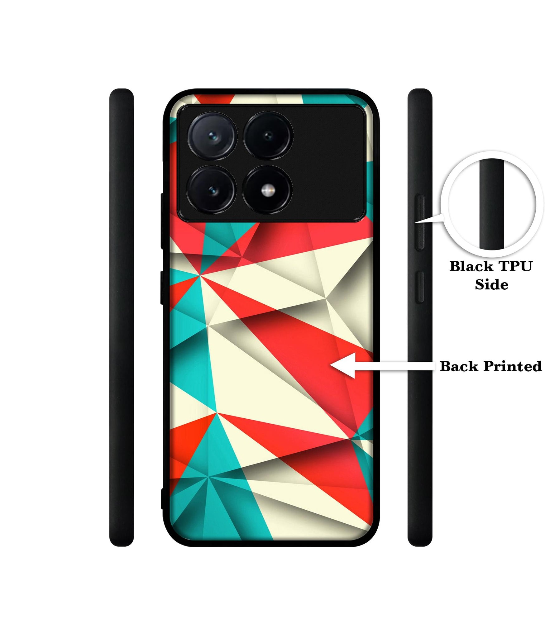 Red Blue White Pattern Design Designer 2D Printed Back Case Cover for Poco X6 Pro 5G / Mi Redmi K70E 5G