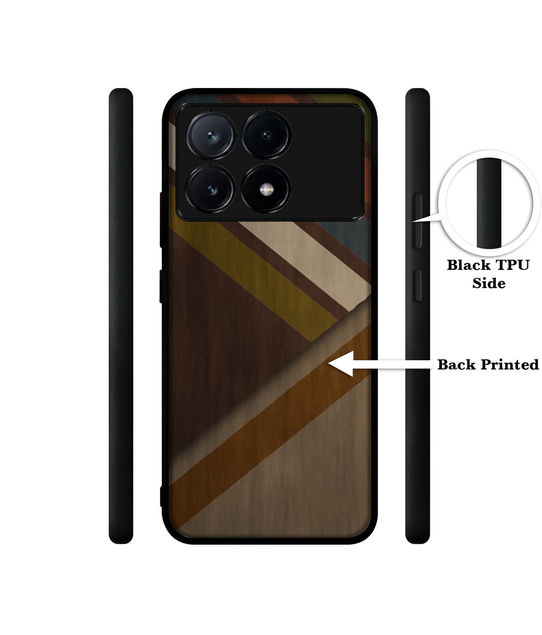 Colorful Wooden Pattern Design Designer 2D Printed Back Case Cover for Poco X6 Pro 5G / Mi Redmi K70E 5G