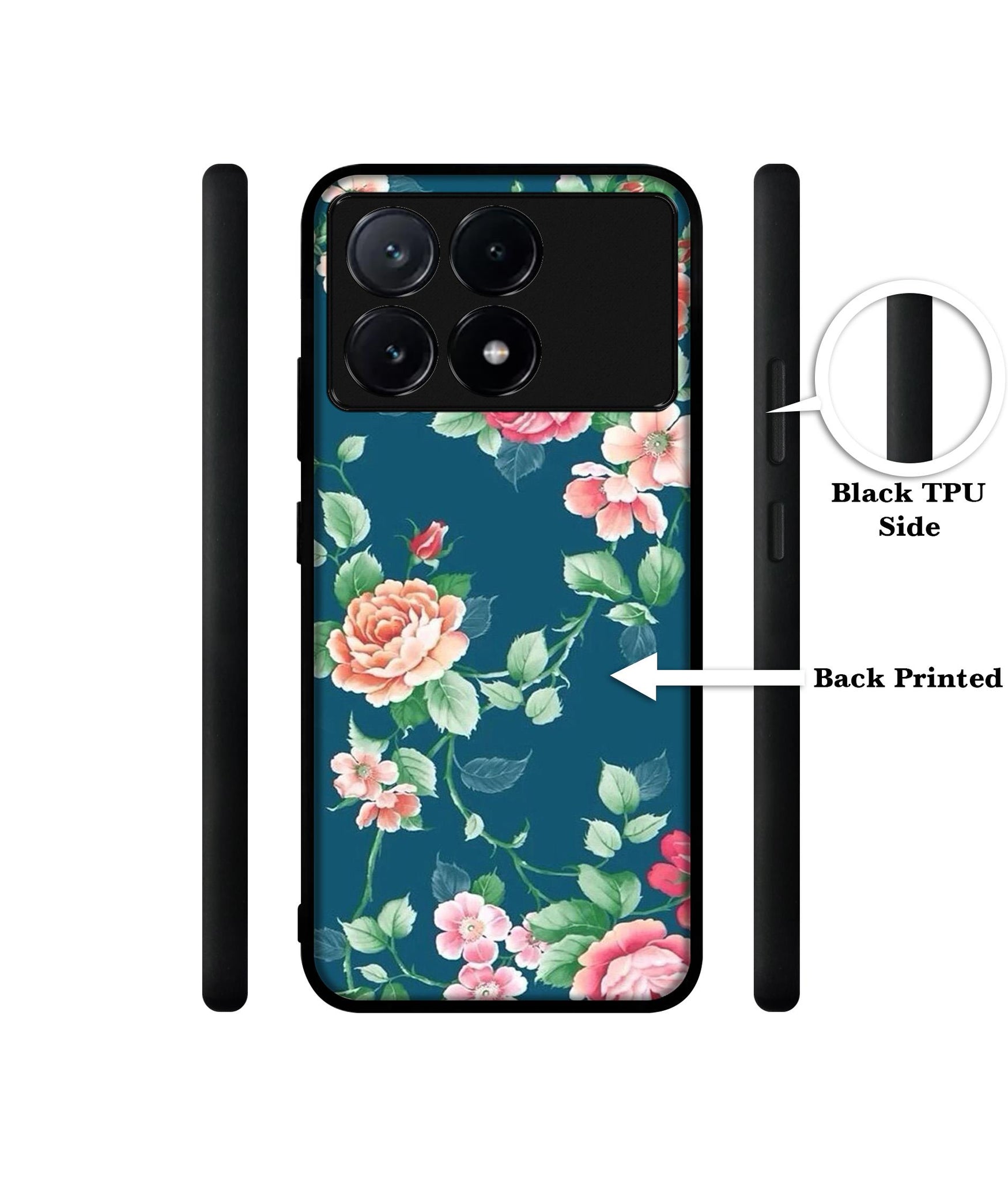 Vintage Floral Design Designer 2D Printed Back Case Cover for Poco X6 Pro 5G / Mi Redmi K70E 5G