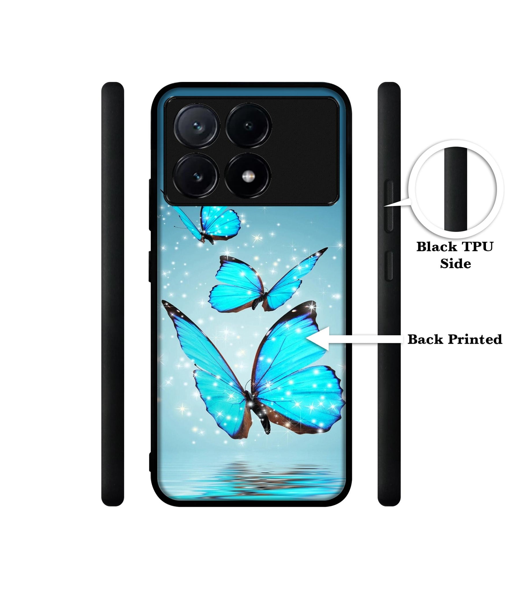 Flying Butterflies Design Designer 2D Printed Back Case Cover for Poco X6 Pro 5G / Mi Redmi K70E 5G