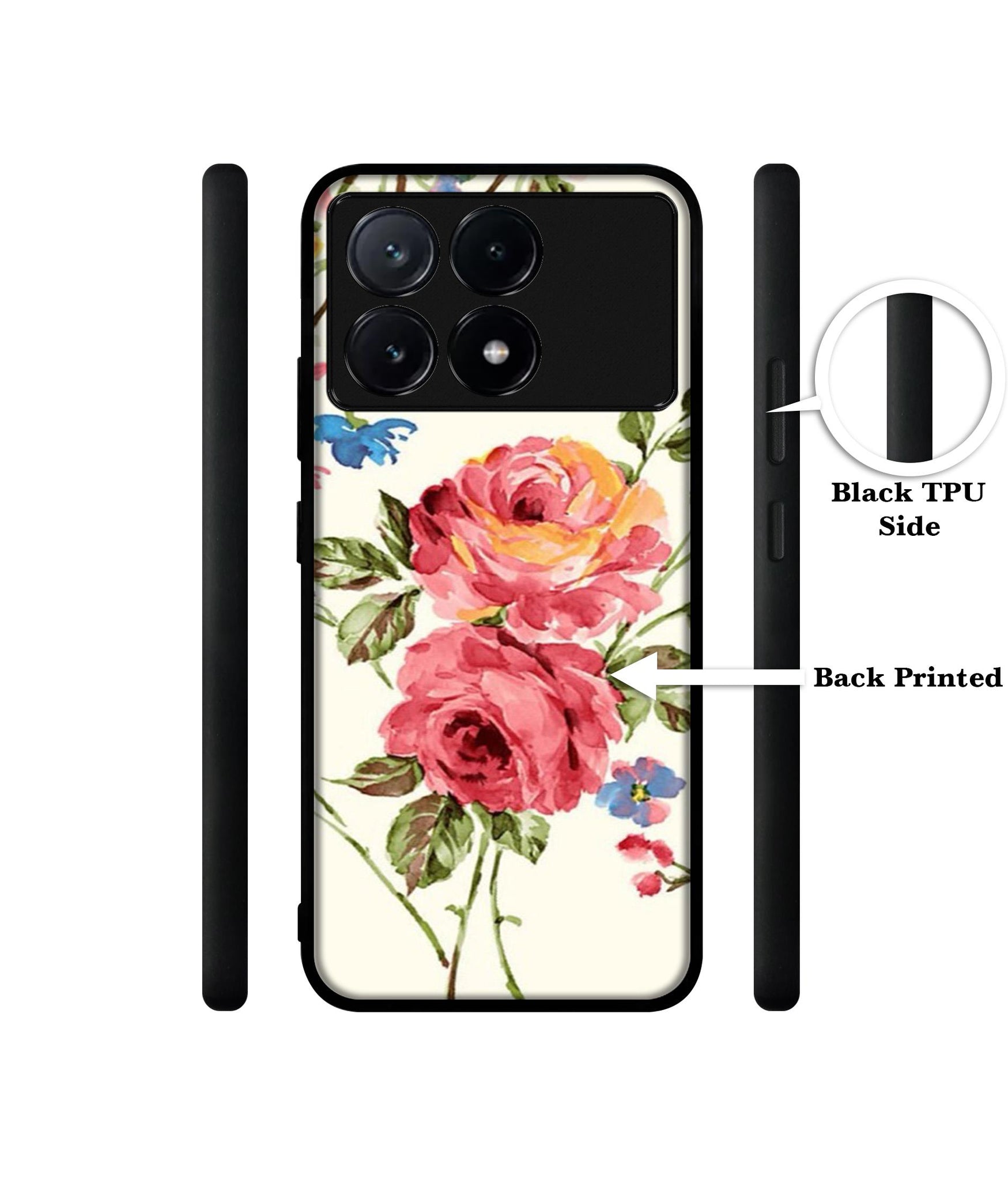 Vintage Painting Flower Design Designer 2D Printed Back Case Cover for Poco X6 Pro 5G / Mi Redmi K70E 5G