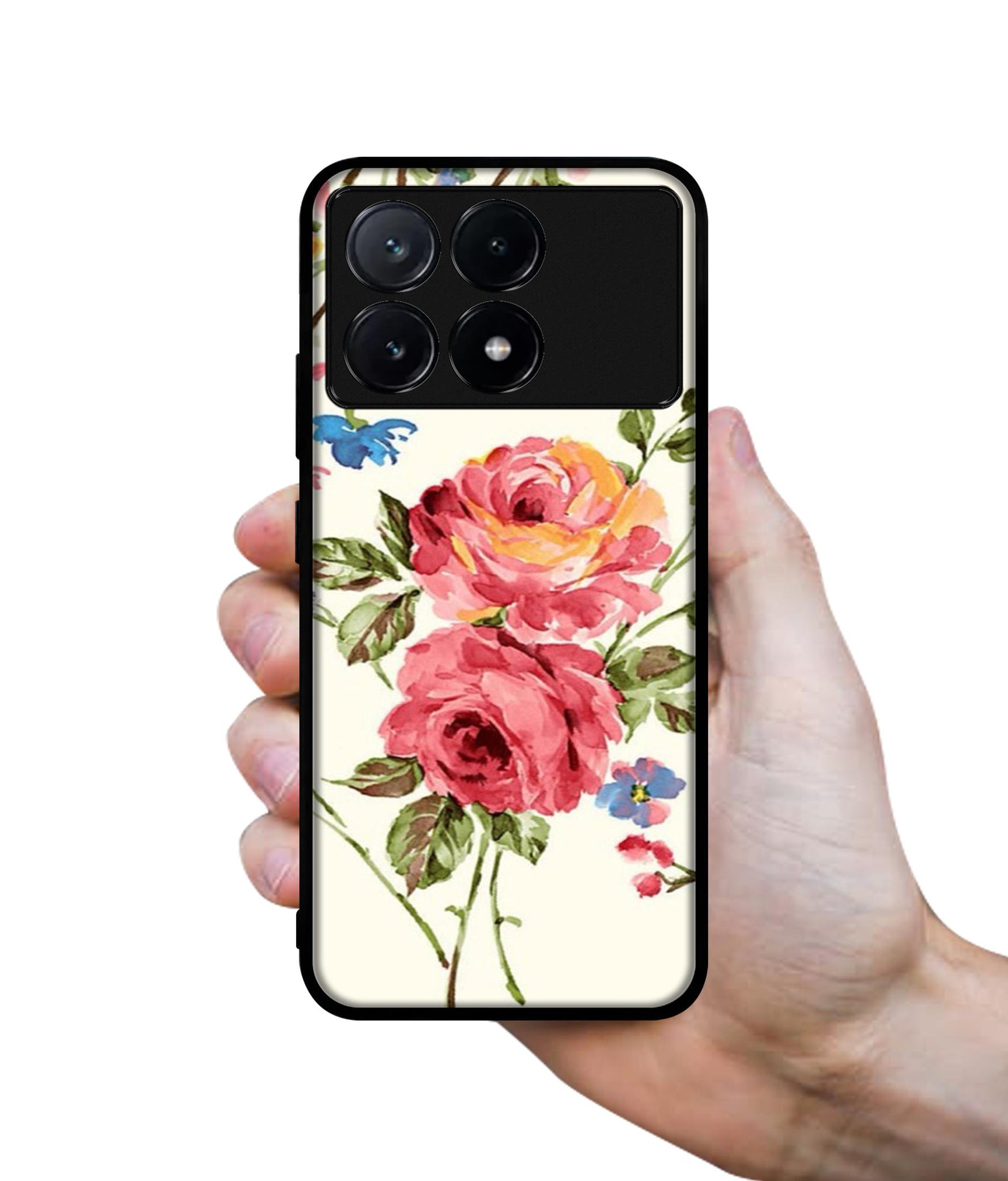Vintage Painting Flower Design Designer 2D Printed Back Case Cover for Poco X6 Pro 5G / Mi Redmi K70E 5G