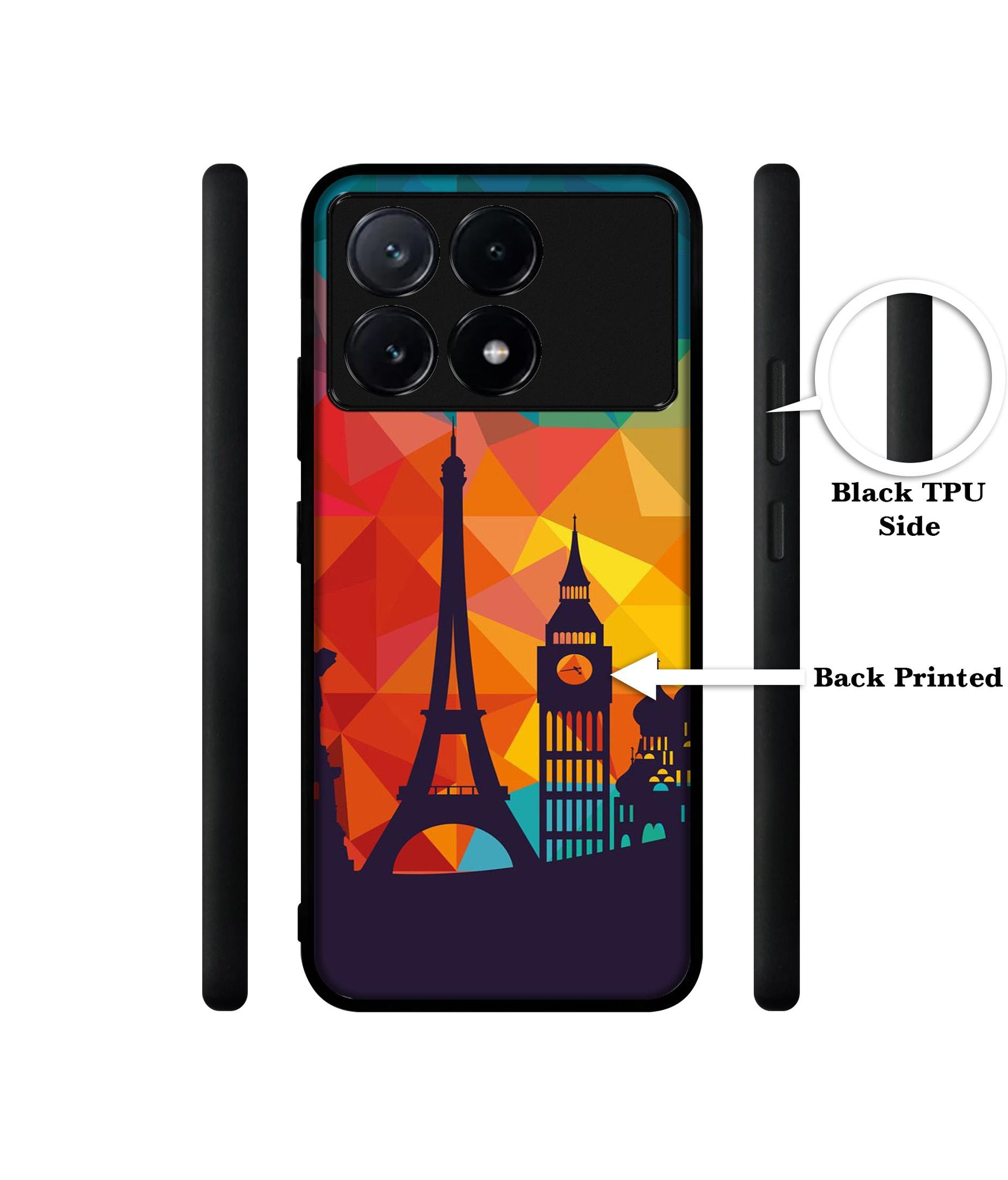 Colored Paris Design Designer 2D Printed Back Case Cover for Poco X6 Pro 5G / Mi Redmi K70E 5G