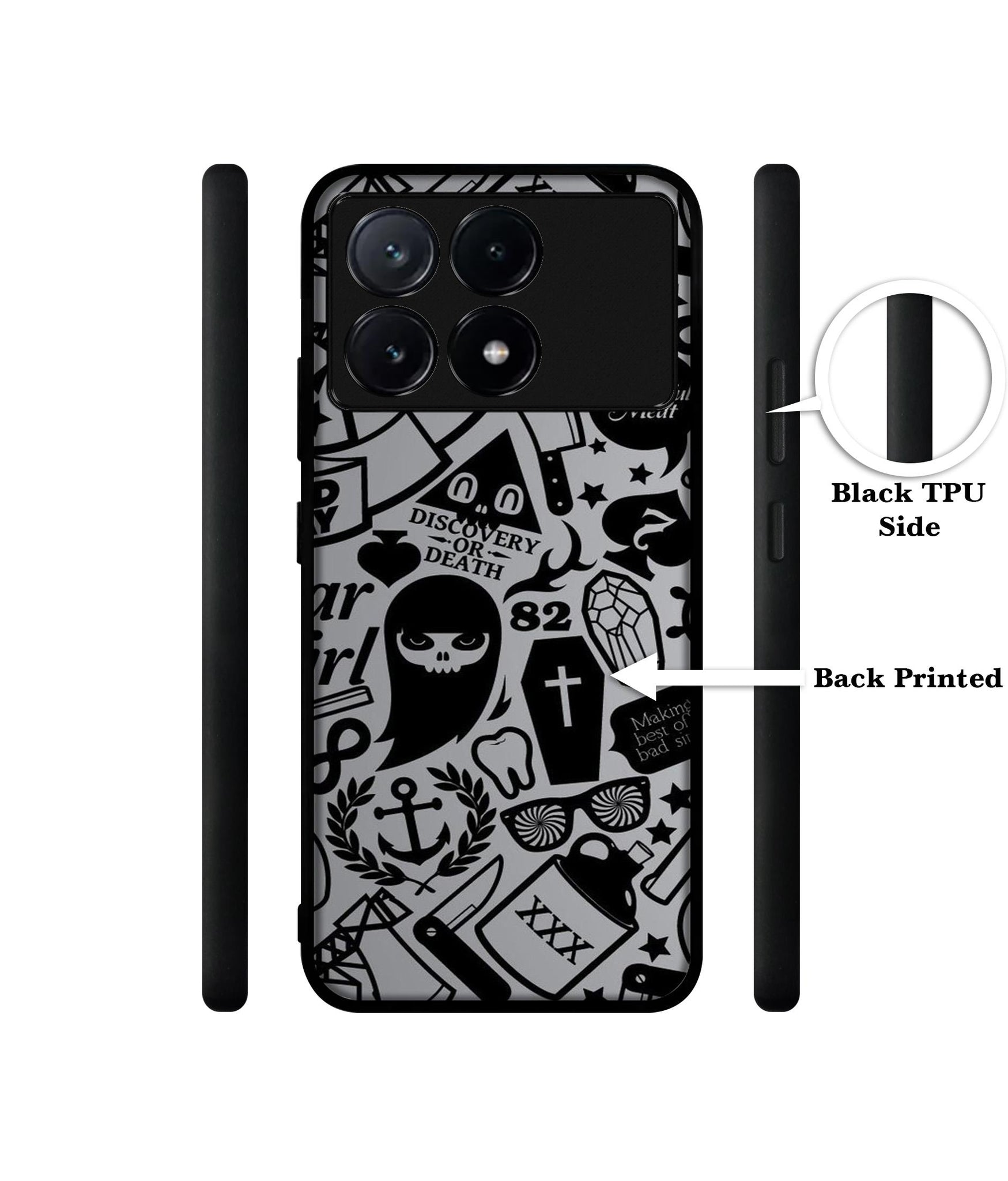 Discover Or Death Design Designer 2D Printed Back Case Cover for Poco X6 Pro 5G / Mi Redmi K70E 5G