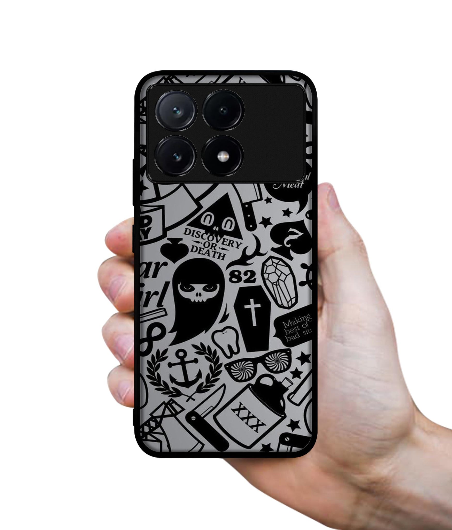 Discover Or Death Design Designer 2D Printed Back Case Cover for Poco X6 Pro 5G / Mi Redmi K70E 5G