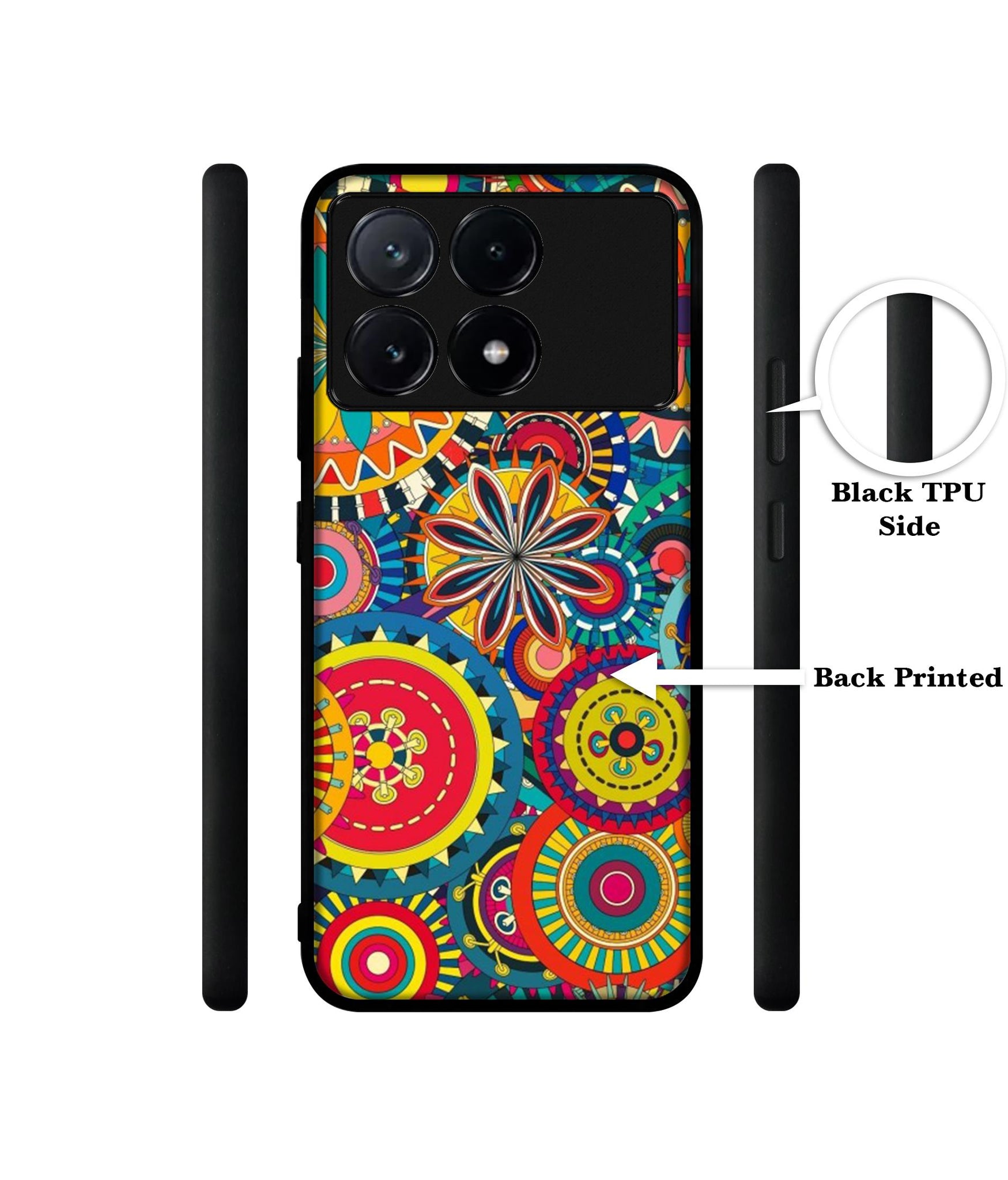 Ring Pattern Print Design Designer 2D Printed Back Case Cover for Poco X6 Pro 5G / Mi Redmi K70E 5G