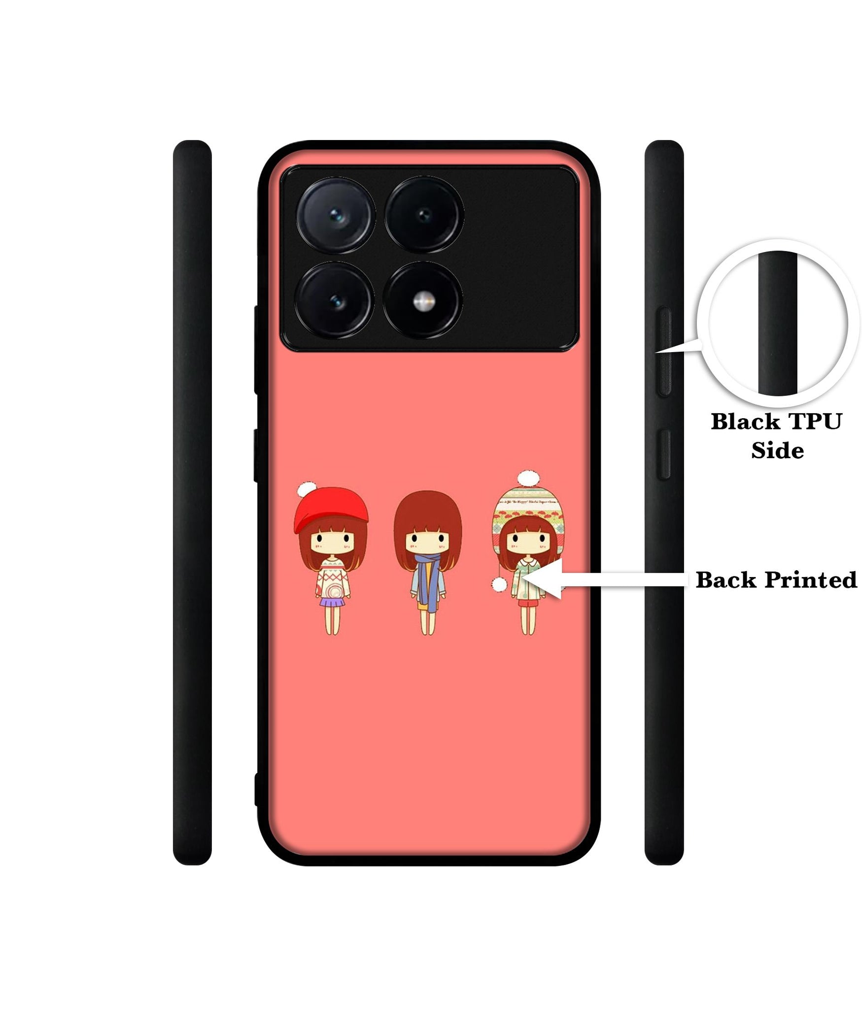 Cute Girls Design Designer 2D Printed Back Case Cover for Poco X6 Pro 5G / Mi Redmi K70E 5G