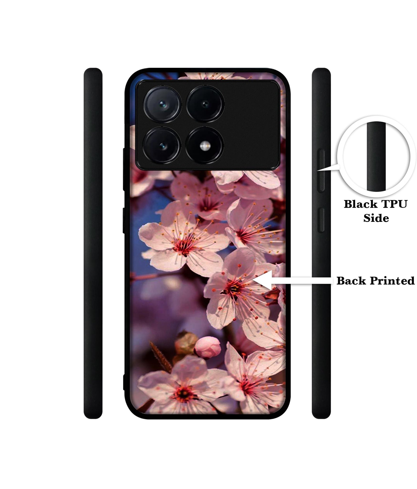 Pink Flowers Pattern Design Designer 2D Printed Back Case Cover for Poco X6 Pro 5G / Mi Redmi K70E 5G