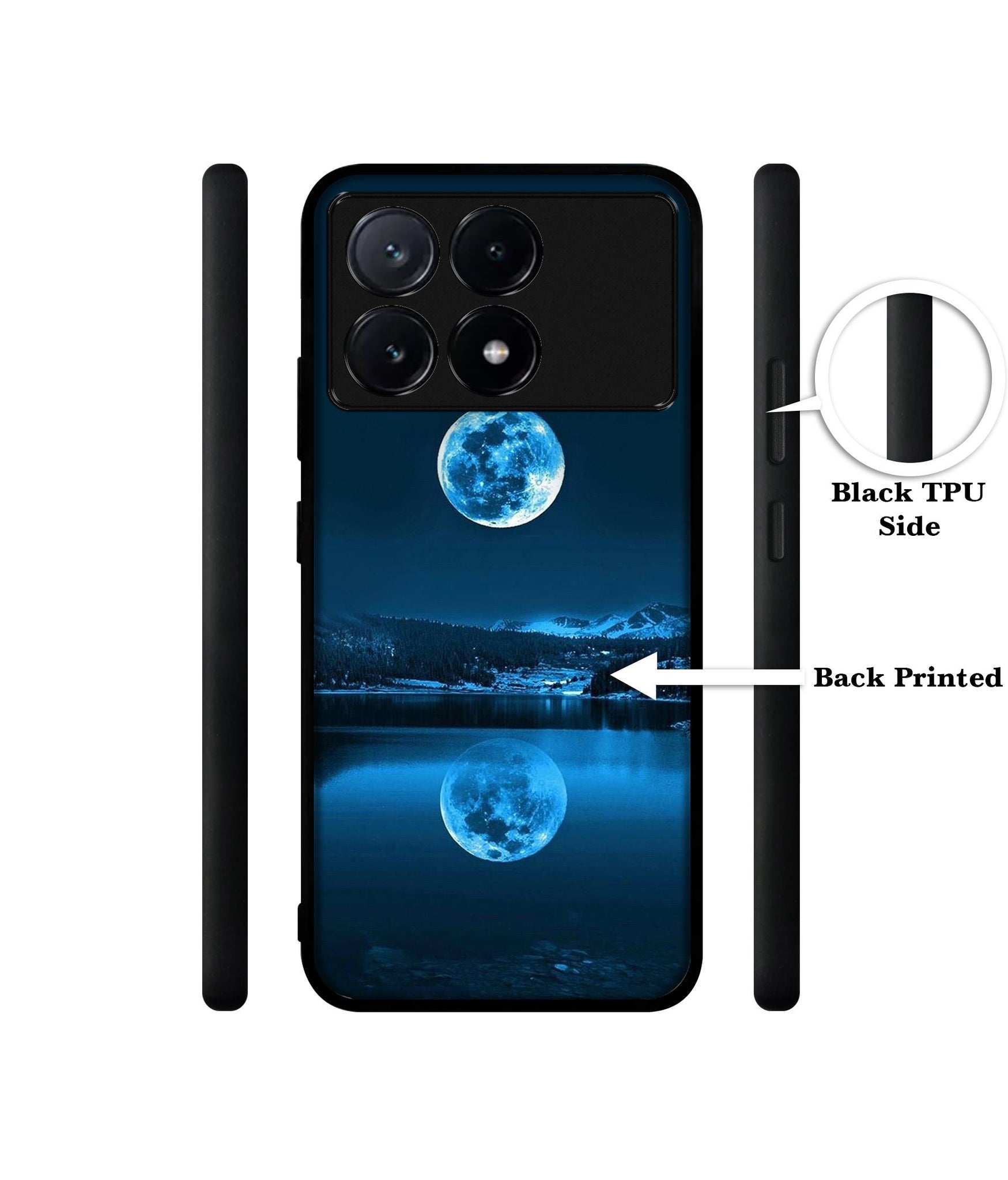 Moon Pattern Print Design Designer 2D Printed Back Case Cover for Poco X6 Pro 5G / Mi Redmi K70E 5G