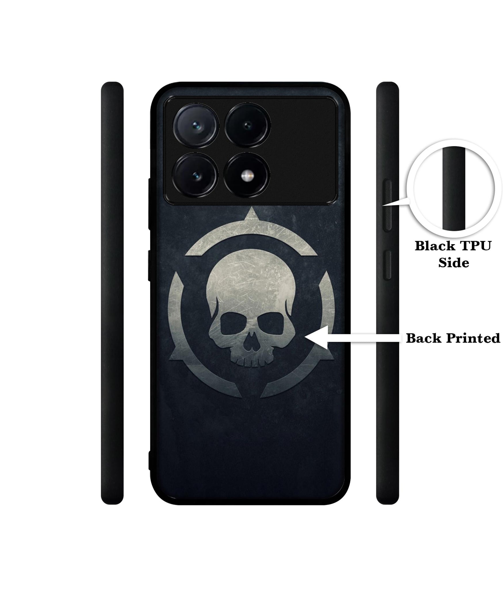 Skull Pattern Print Design Designer 2D Printed Back Case Cover for Poco X6 Pro 5G / Mi Redmi K70E 5G