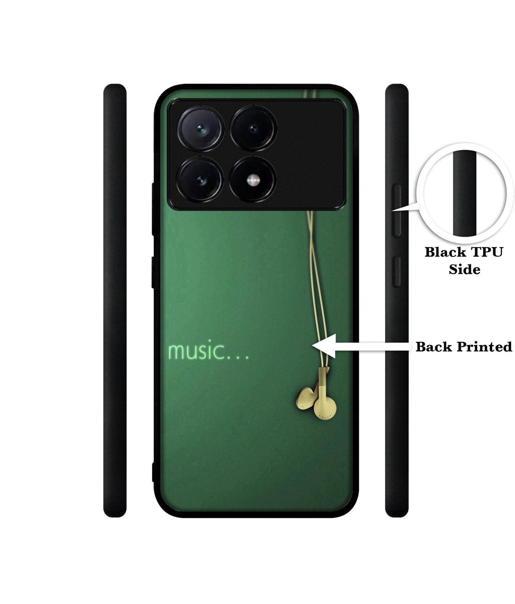 Headphone Music Design Designer 2D Printed Back Case Cover for Poco X6 Pro 5G / Mi Redmi K70E 5G
