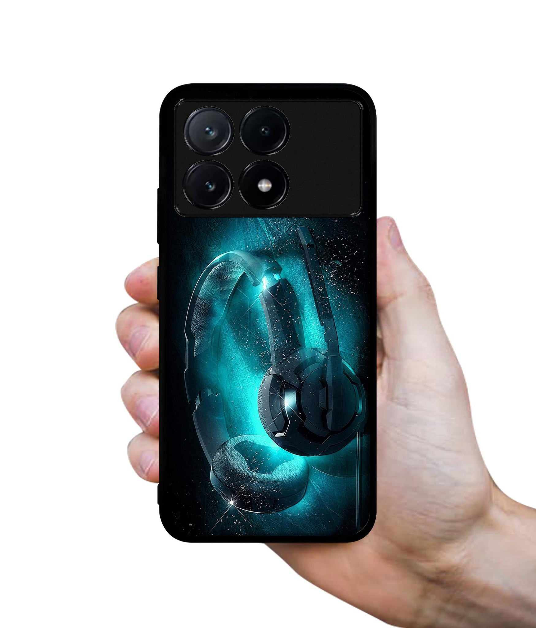 Cool Headphone Design Designer 2D Printed Back Case Cover for Poco X6 Pro 5G / Mi Redmi K70E 5G