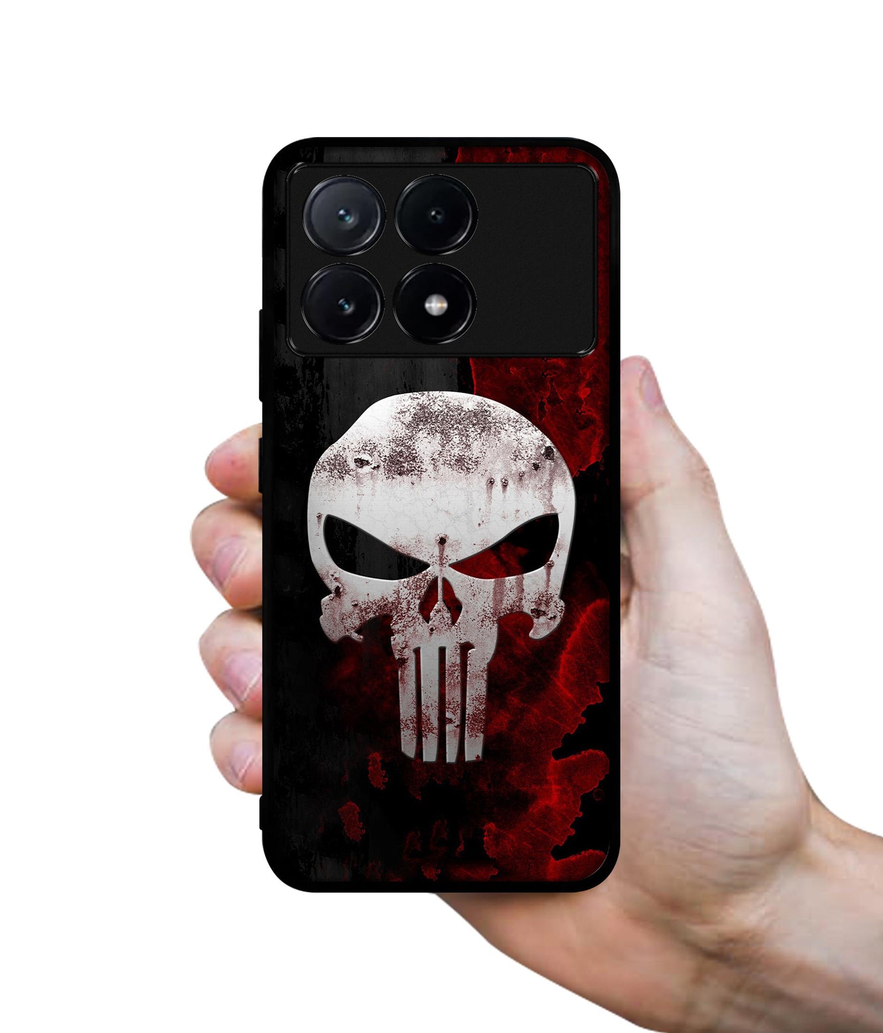 Punisher Skull Design Designer 2D Printed Back Case Cover for Poco X6 Pro 5G / Mi Redmi K70E 5G
