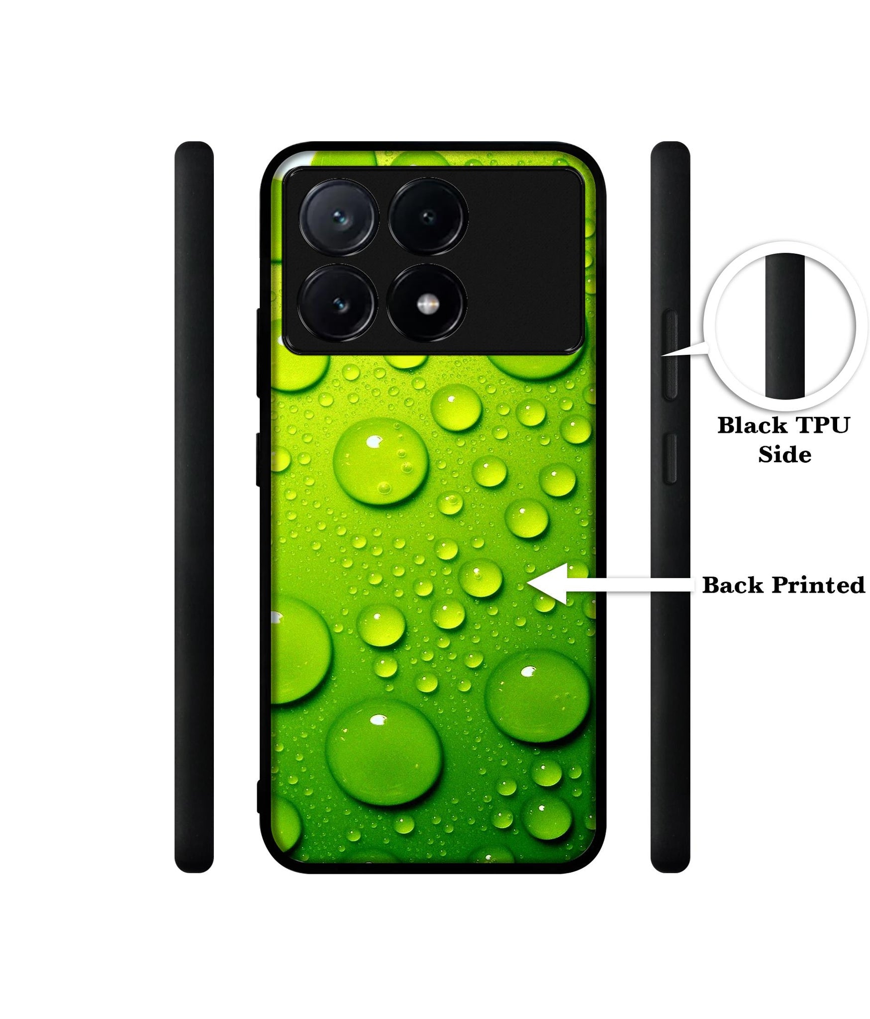 Green Bubbles Design Designer 2D Printed Back Case Cover for Poco X6 Pro 5G / Mi Redmi K70E 5G