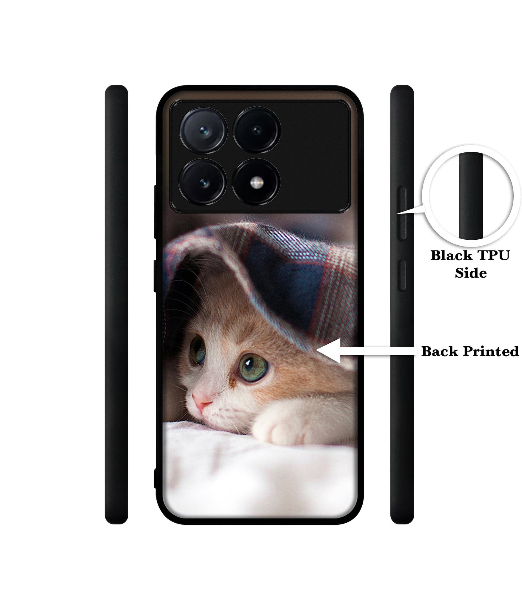 Sleepy Kitten Design Designer 2D Printed Back Case Cover for Poco X6 Pro 5G / Mi Redmi K70E 5G