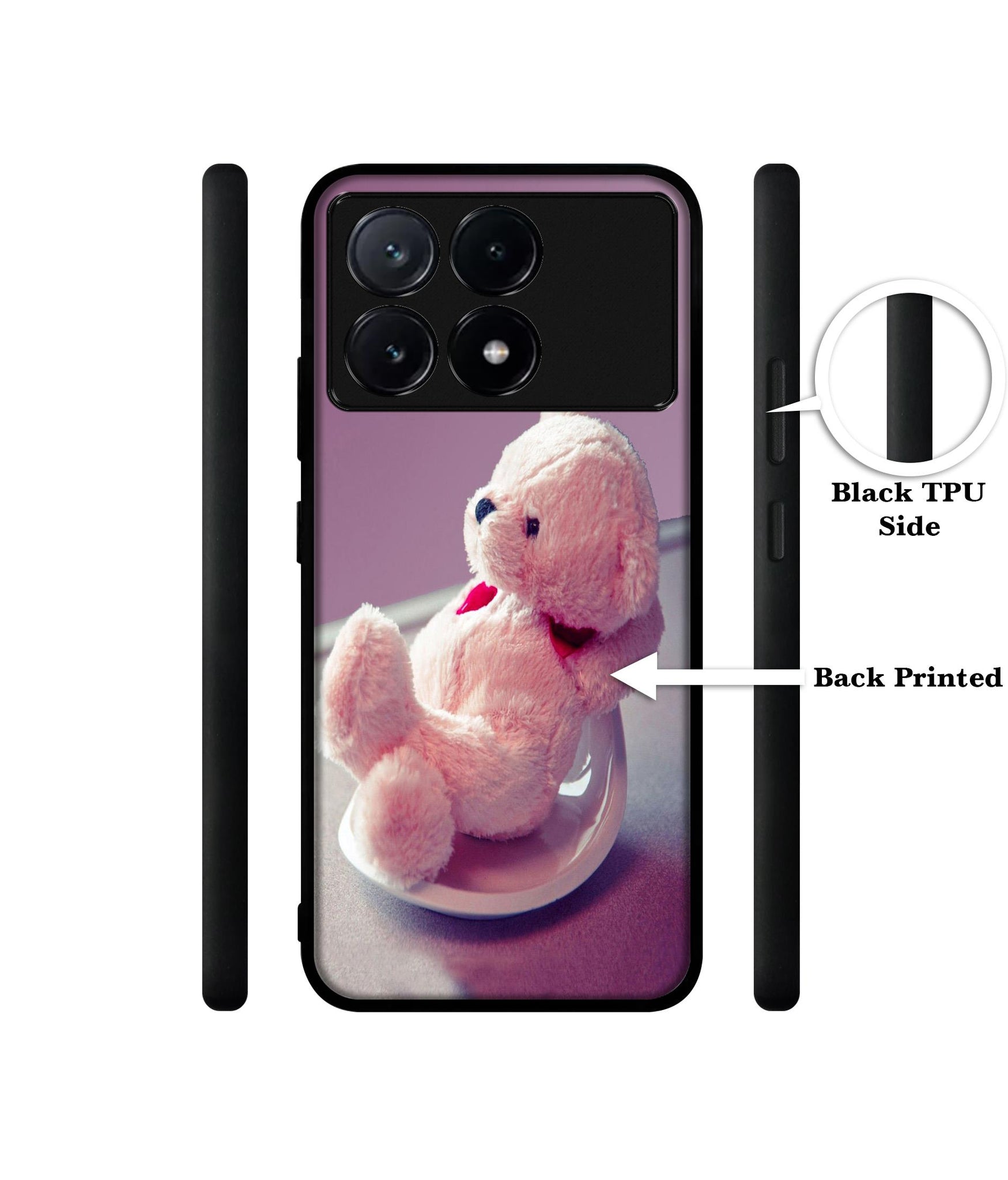Cute Teddy Bear Design Designer 2D Printed Back Case Cover for Poco X6 Pro 5G / Mi Redmi K70E 5G