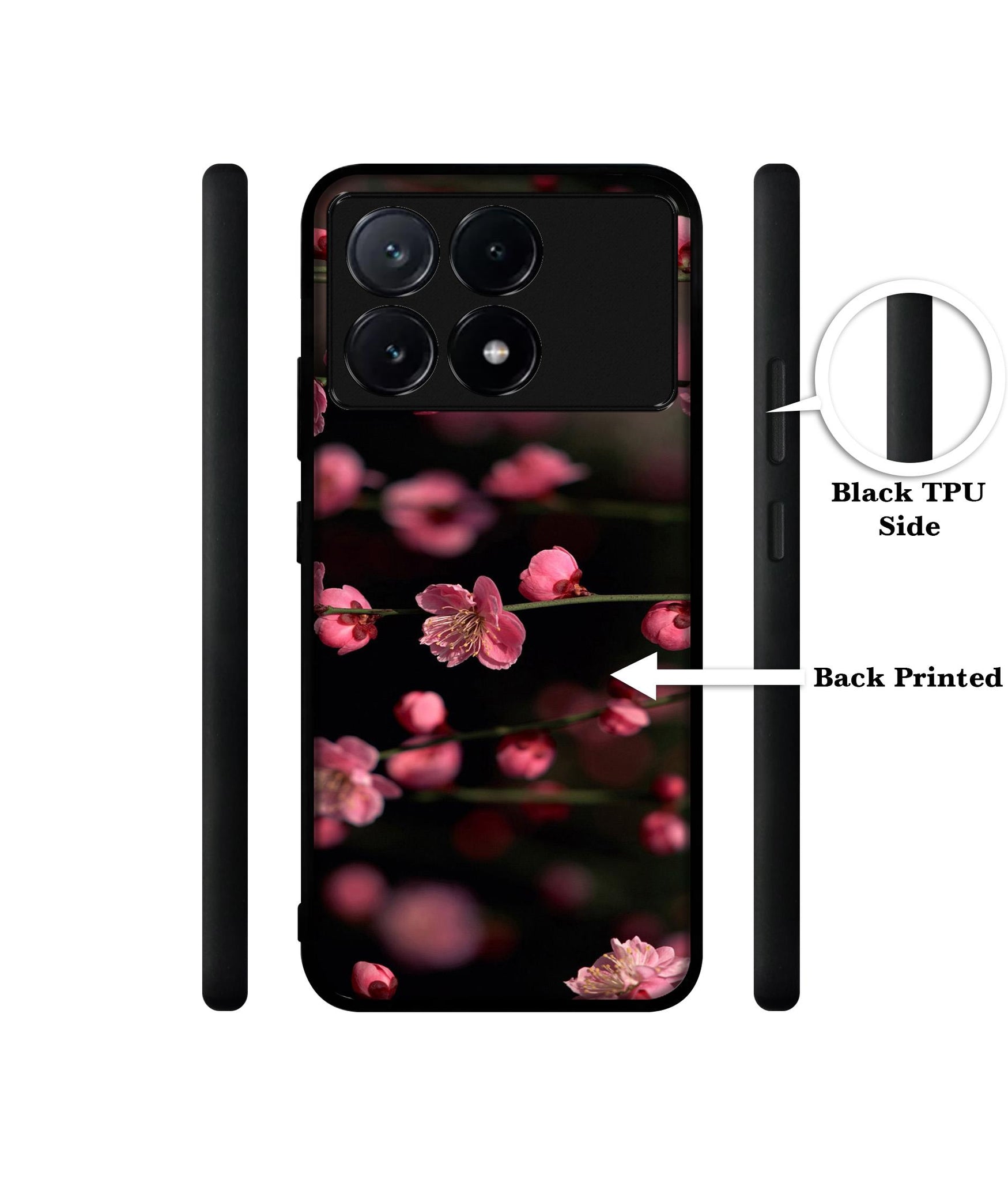 Pink Flowers Design Designer 2D Printed Back Case Cover for Poco X6 Pro 5G / Mi Redmi K70E 5G