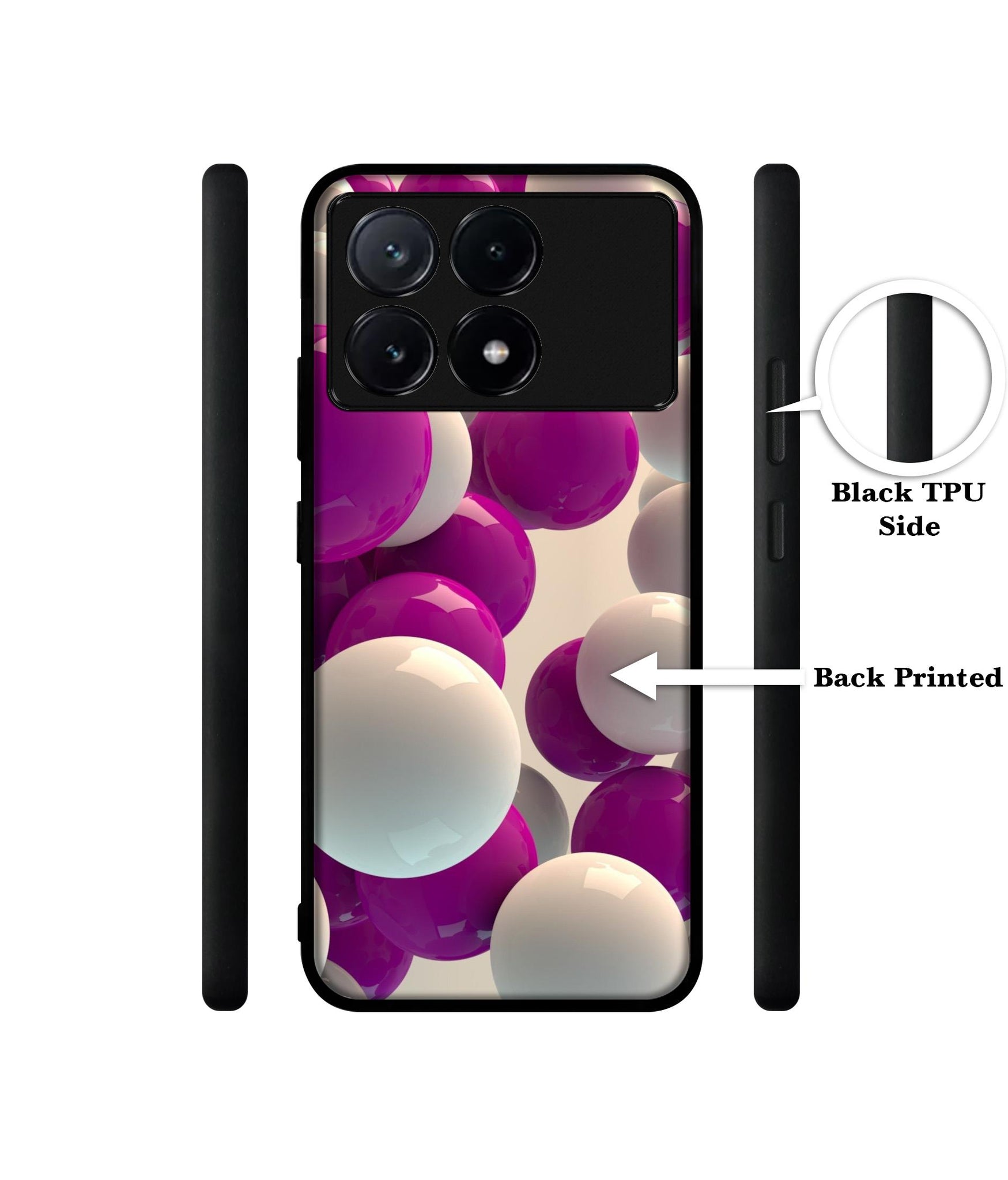 3D Balloons Design Designer 2D Printed Back Case Cover for Poco X6 Pro 5G / Mi Redmi K70E 5G