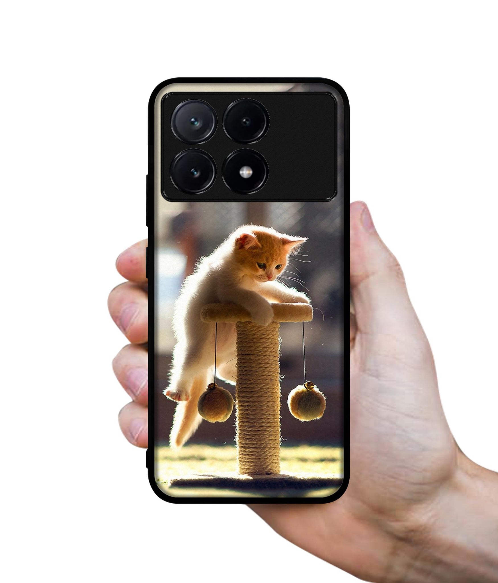 Cat Climbing Design Designer 2D Printed Back Case Cover for Poco X6 Pro 5G / Mi Redmi K70E 5G