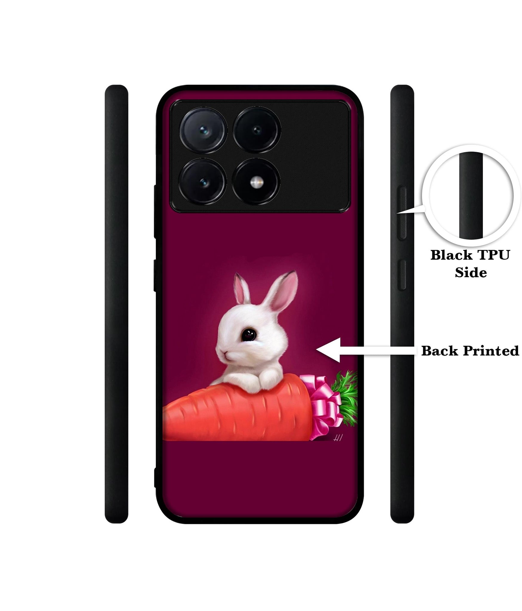 Bunny With Carrot Design Designer 2D Printed Back Case Cover for Poco X6 Pro 5G / Mi Redmi K70E 5G