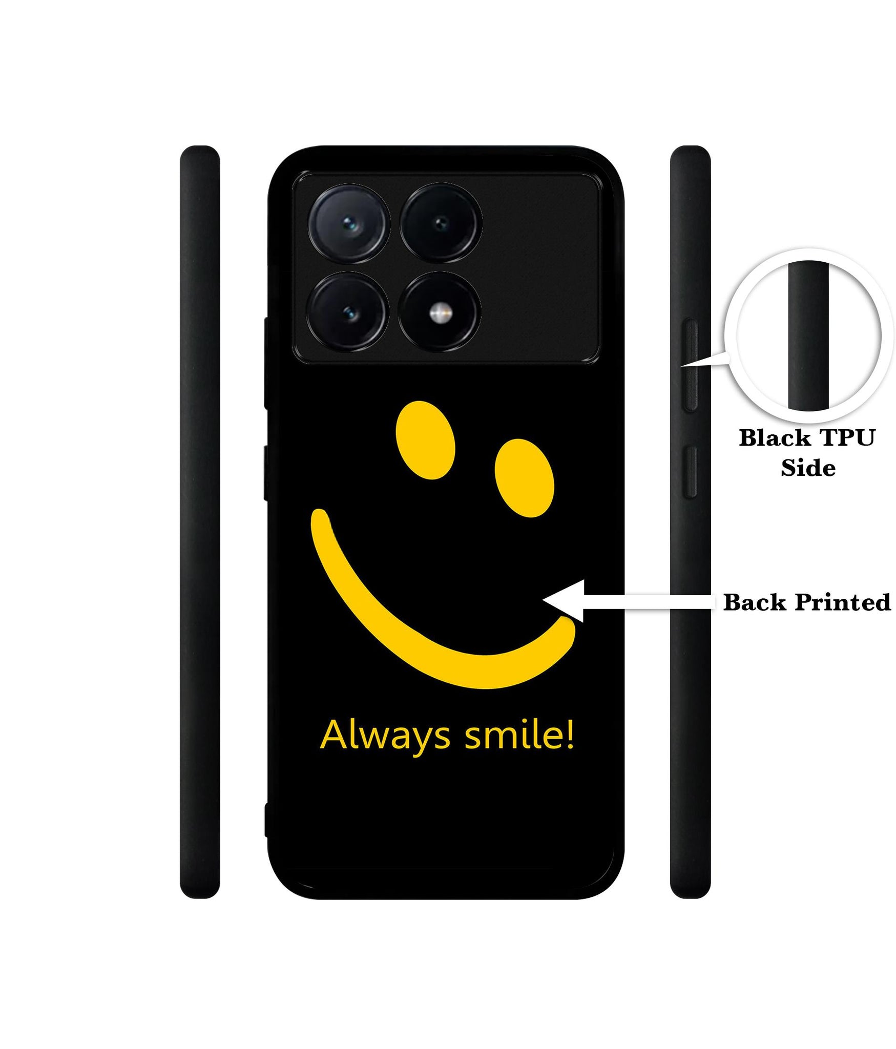 Always Smile Quote Design Designer 2D Printed Back Case Cover for Poco X6 Pro 5G / Mi Redmi K70E 5G
