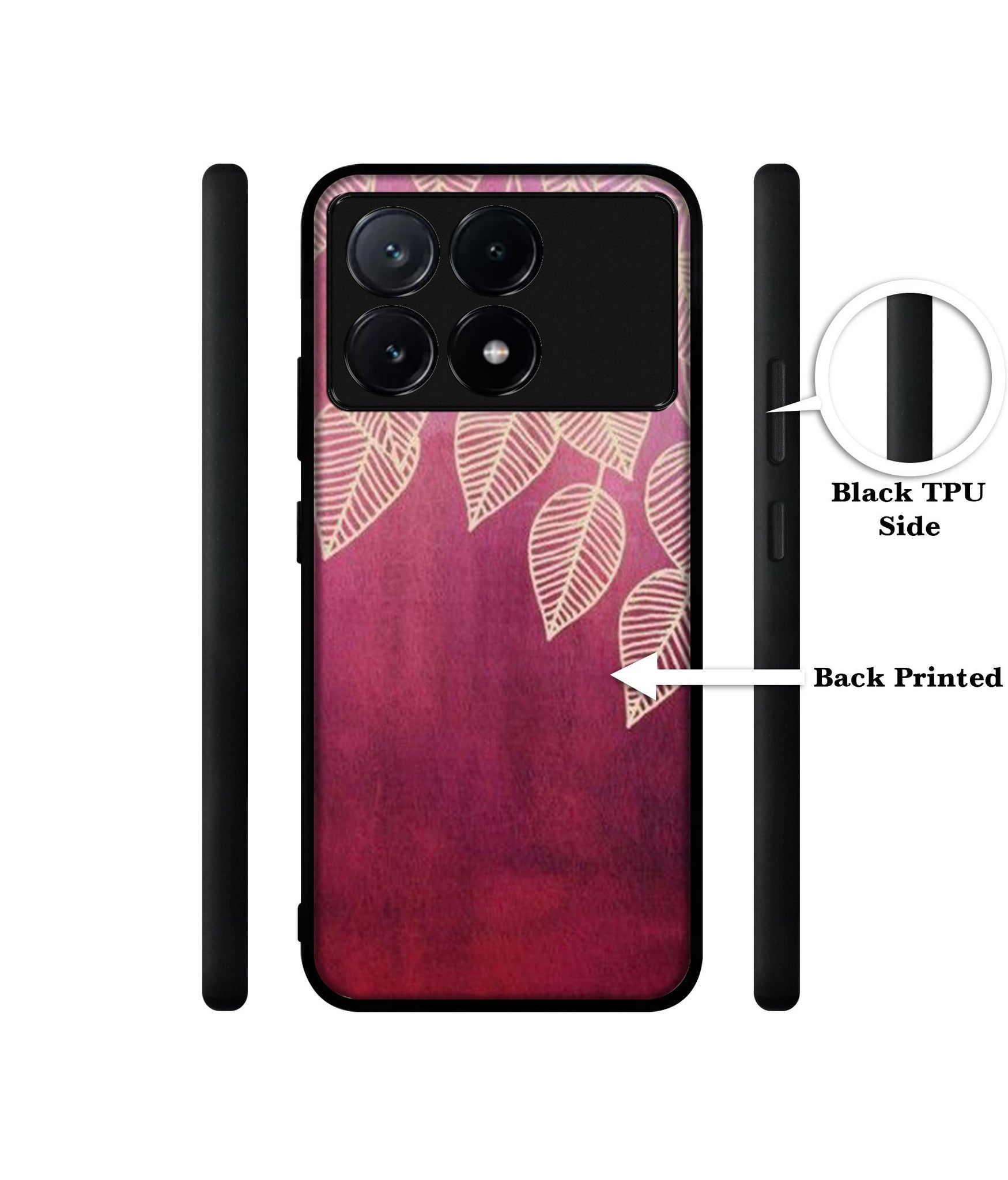 Leaf Pattern Design Designer 2D Printed Back Case Cover for Poco X6 Pro 5G / Mi Redmi K70E 5G