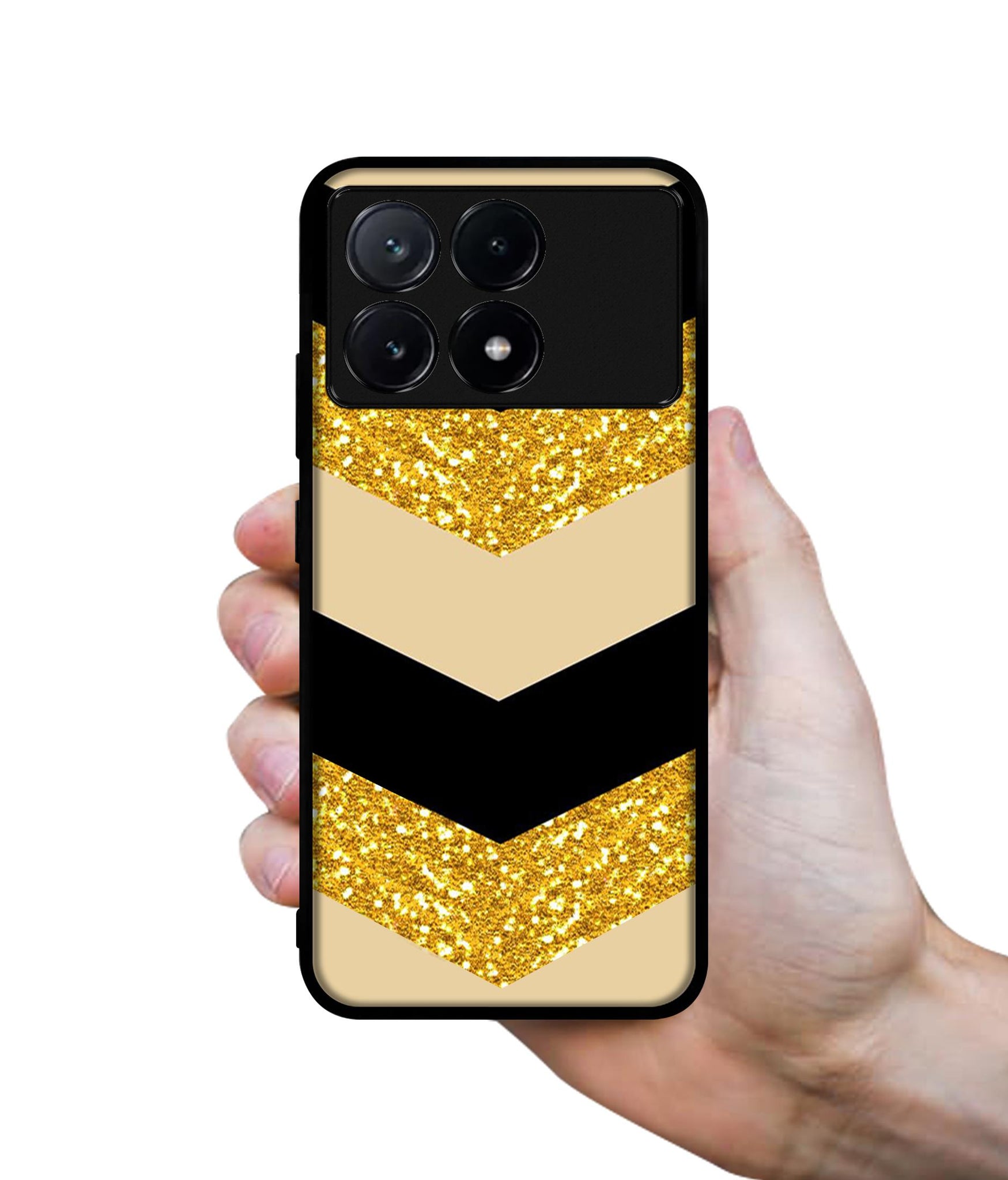 Black & Gold Design Designer 2D Printed Back Case Cover for Poco X6 Pro 5G / Mi Redmi K70E 5G