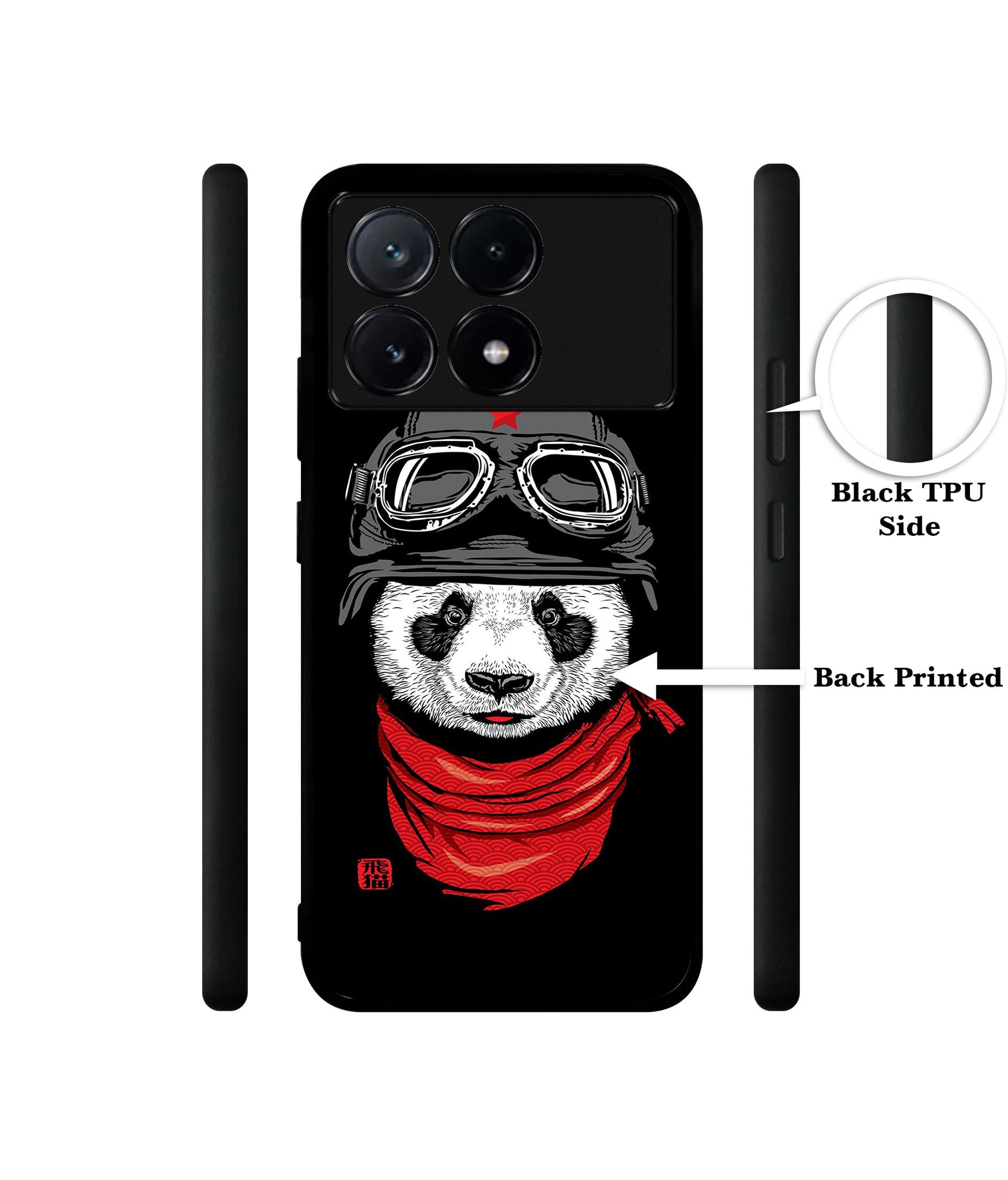 Biker Panda Design Designer 2D Printed Back Case Cover for Poco X6 Pro 5G / Mi Redmi K70E 5G