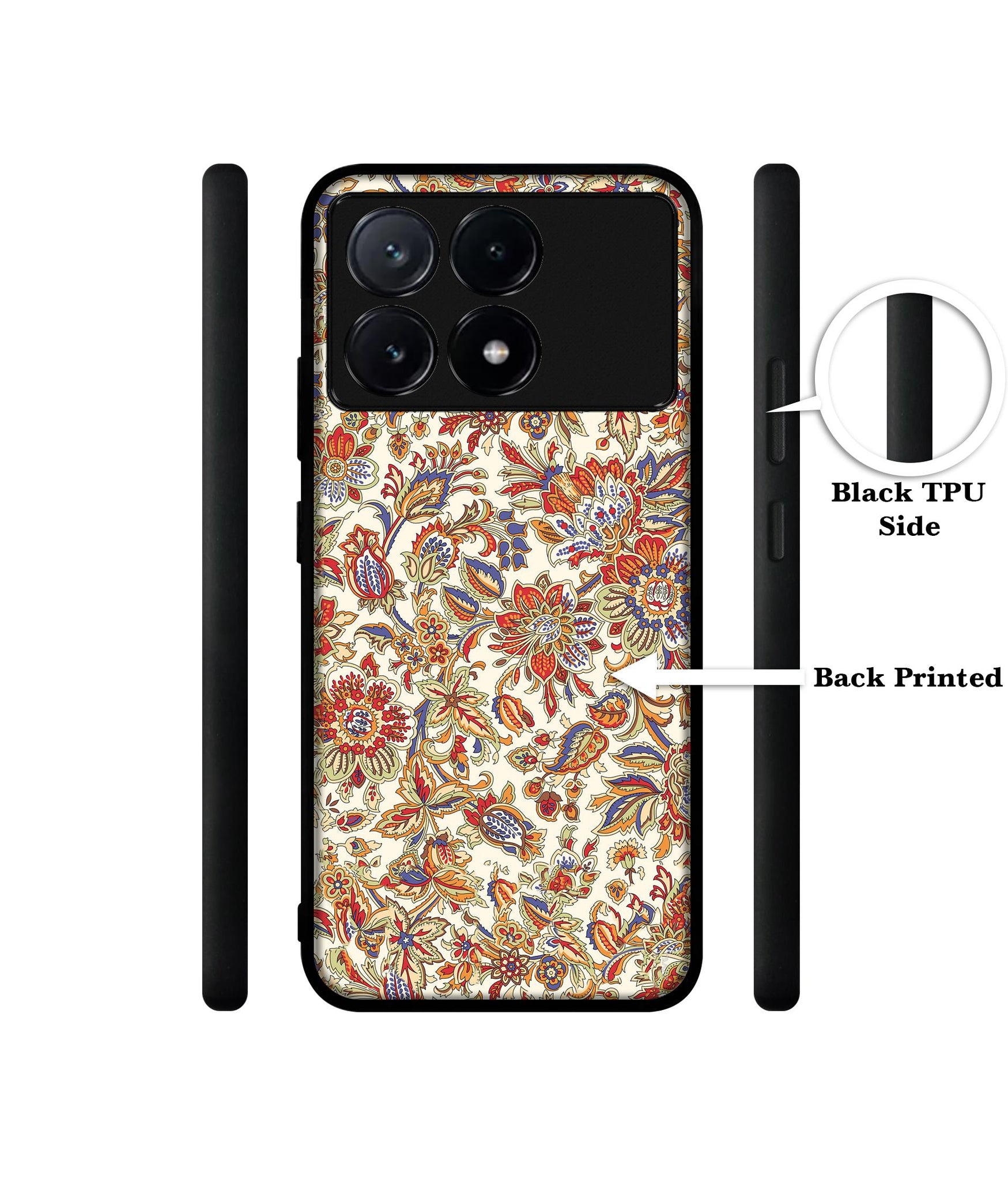 Floral Design Designer 2D Printed Back Case Cover for Poco X6 Pro 5G / Mi Redmi K70E 5G